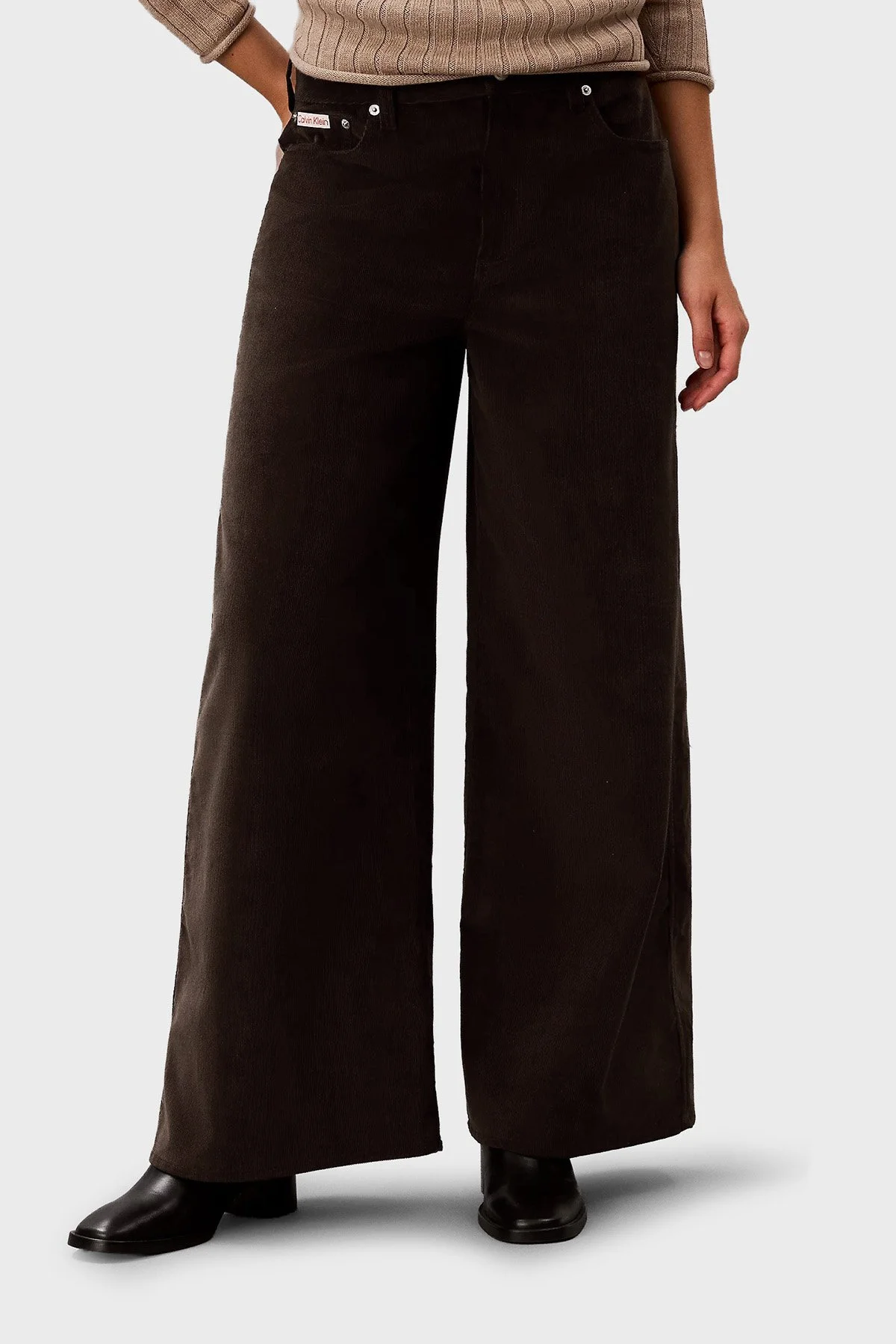 Calvin Klein Kadın Pantolon LV047H622G WFM Kahve - 3