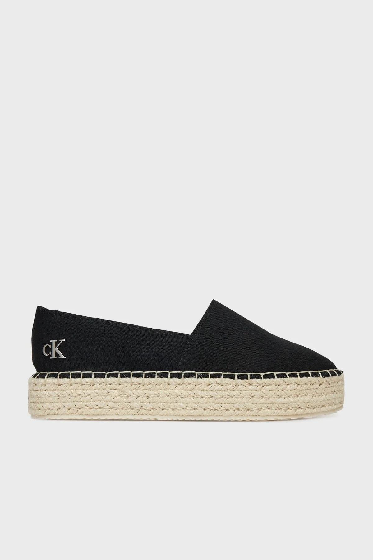 Calvin Klein Kalın Taban Kanvas YW0YW017370GM Bayan Espadril YW0YW01737 0GM SİYAH-BEYAZ - 7