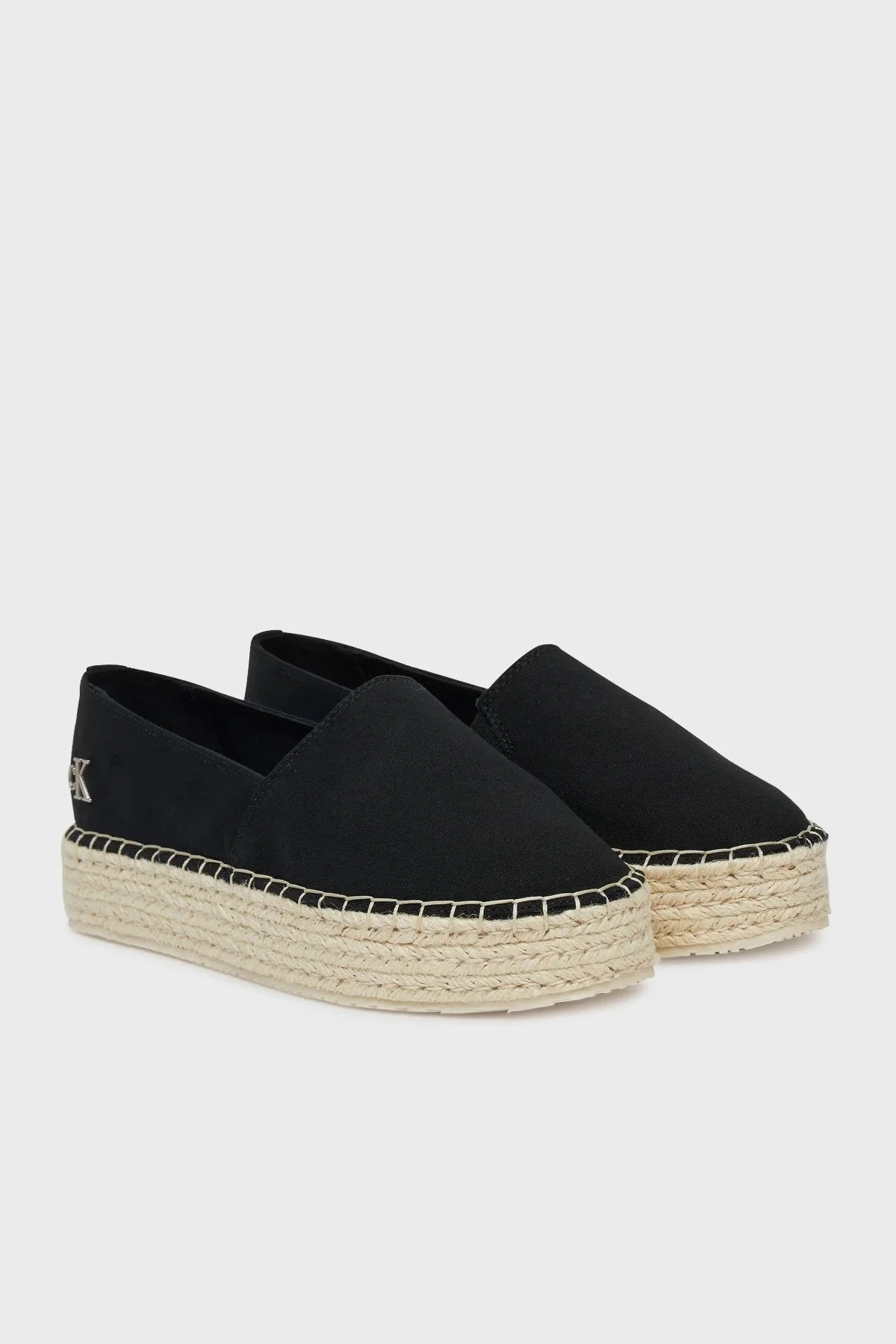 Calvin Klein Kalın Taban Kanvas YW0YW017370GM Bayan Espadril YW0YW01737 0GM SİYAH-BEYAZ - 8