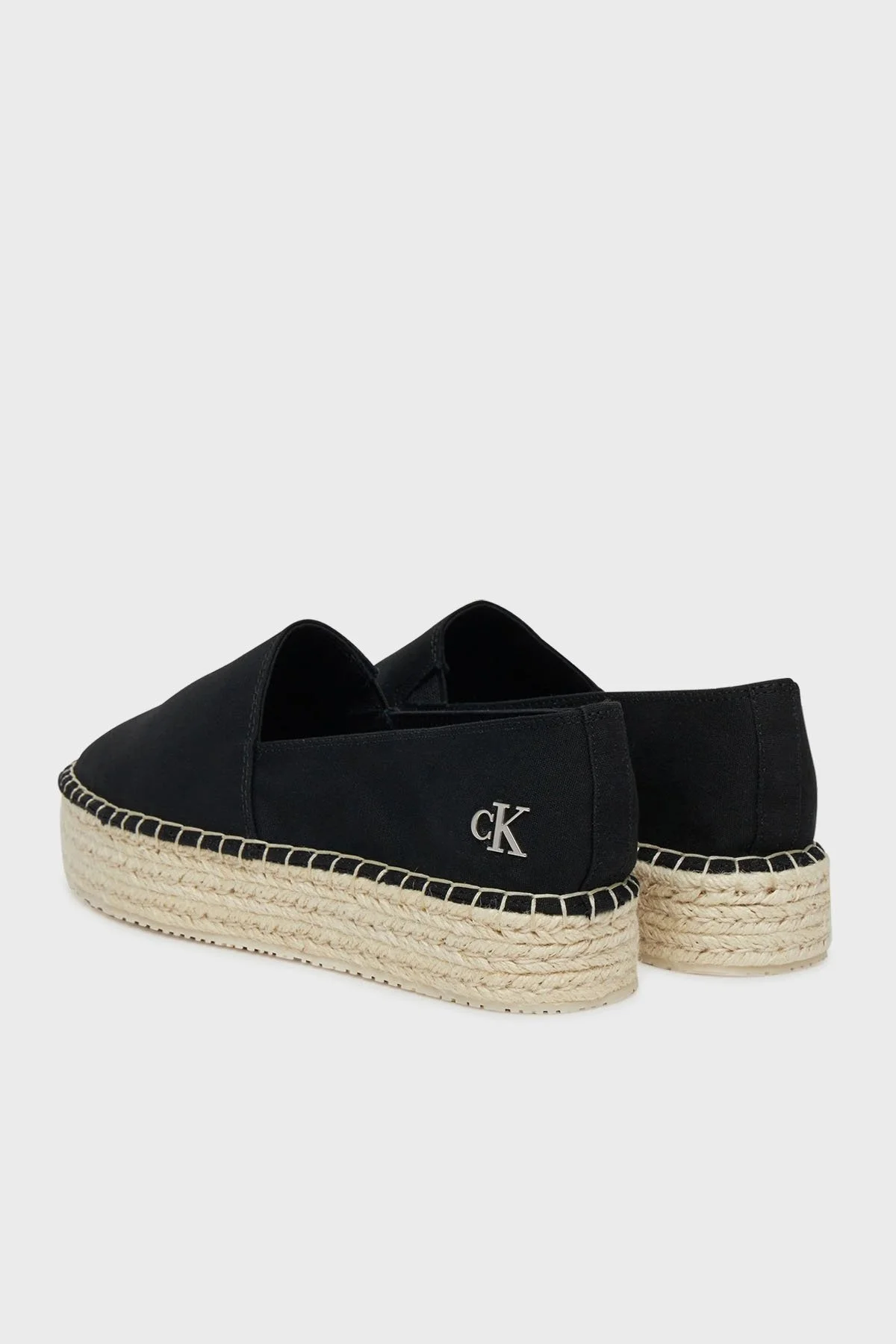 Calvin Klein Kalın Taban Kanvas YW0YW017370GM Bayan Espadril YW0YW01737 0GM SİYAH-BEYAZ - 9