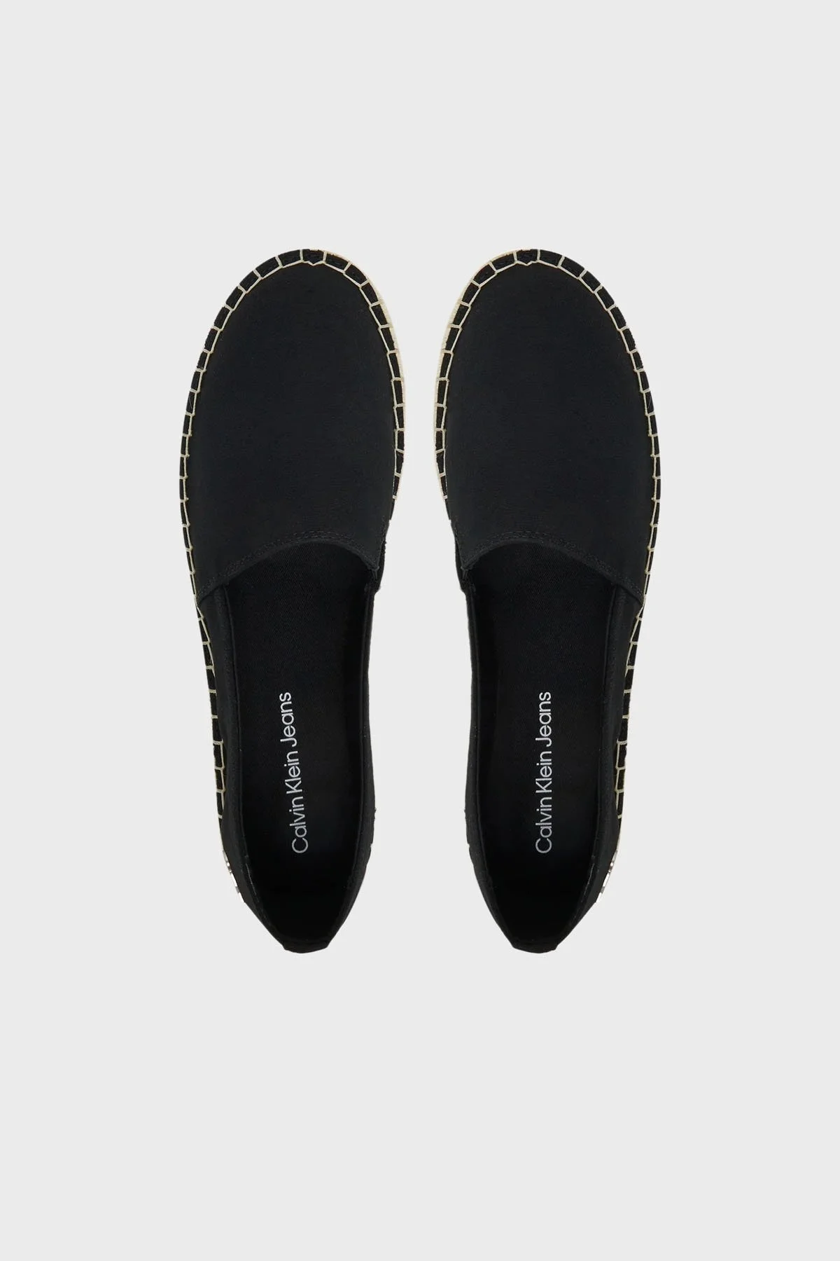 Calvin Klein Kalın Taban Kanvas YW0YW017370GM Bayan Espadril YW0YW01737 0GM SİYAH-BEYAZ - 11