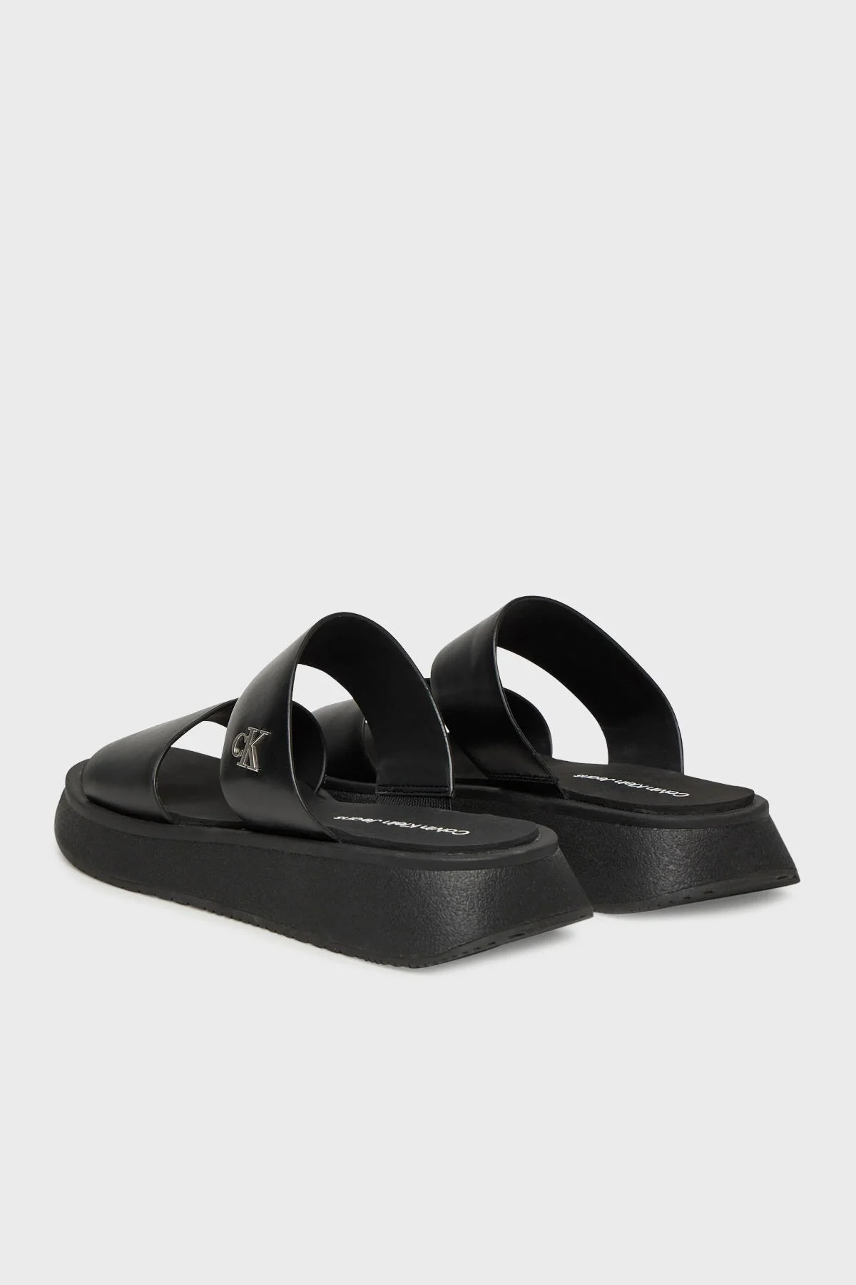 Calvin Klein Kalın Taban Logolu Deri YW0YW016940GJ Bayan Sandalet YW0YW01694 0GJ SİYAH - 9