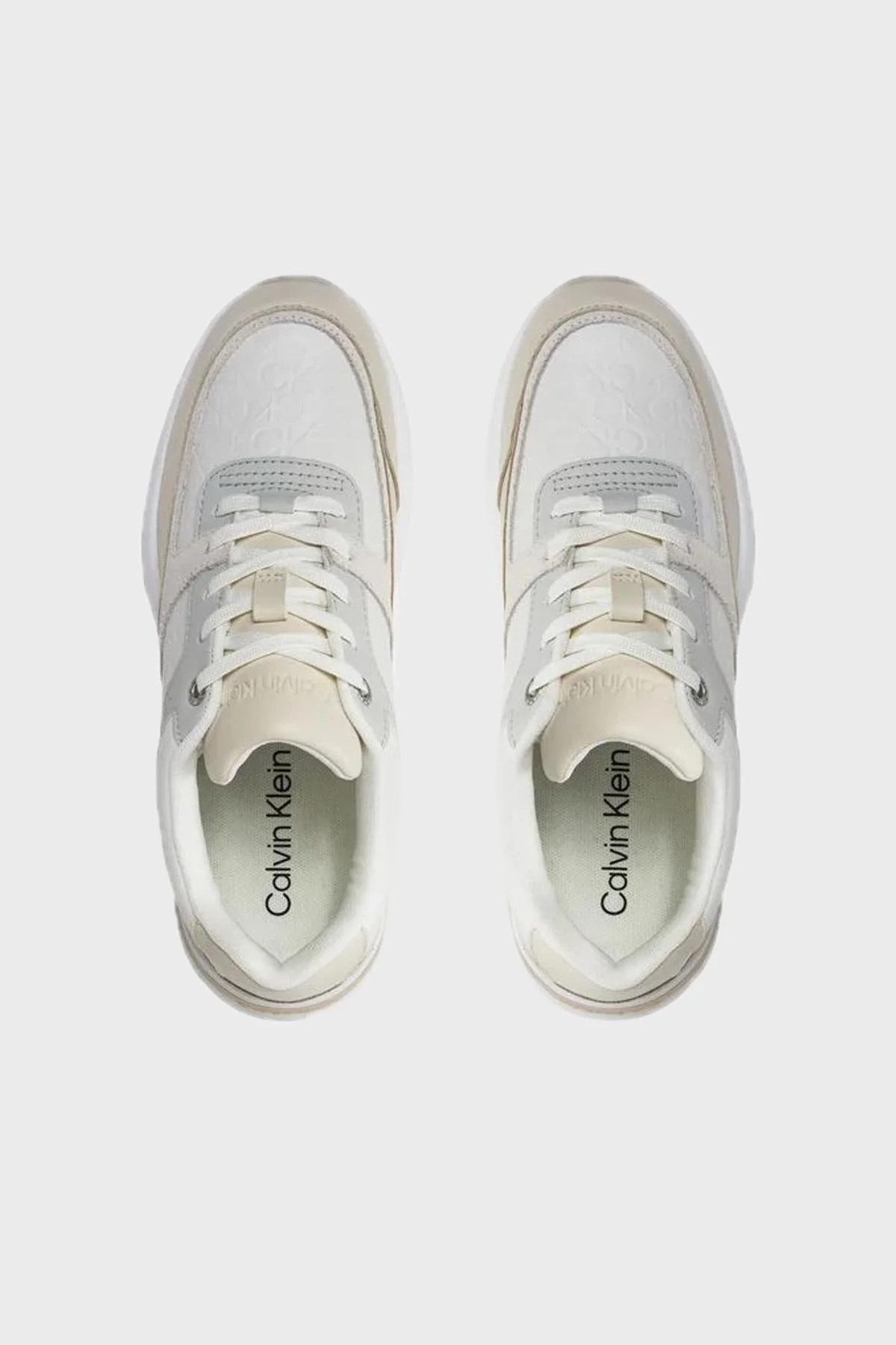 Calvin Klein Kalın Tabanlı Deri Sneaker HW0HW018690F9 Bayan Ayakkabı HW0HW01869 0F9 Ekru-Beyaz - 4