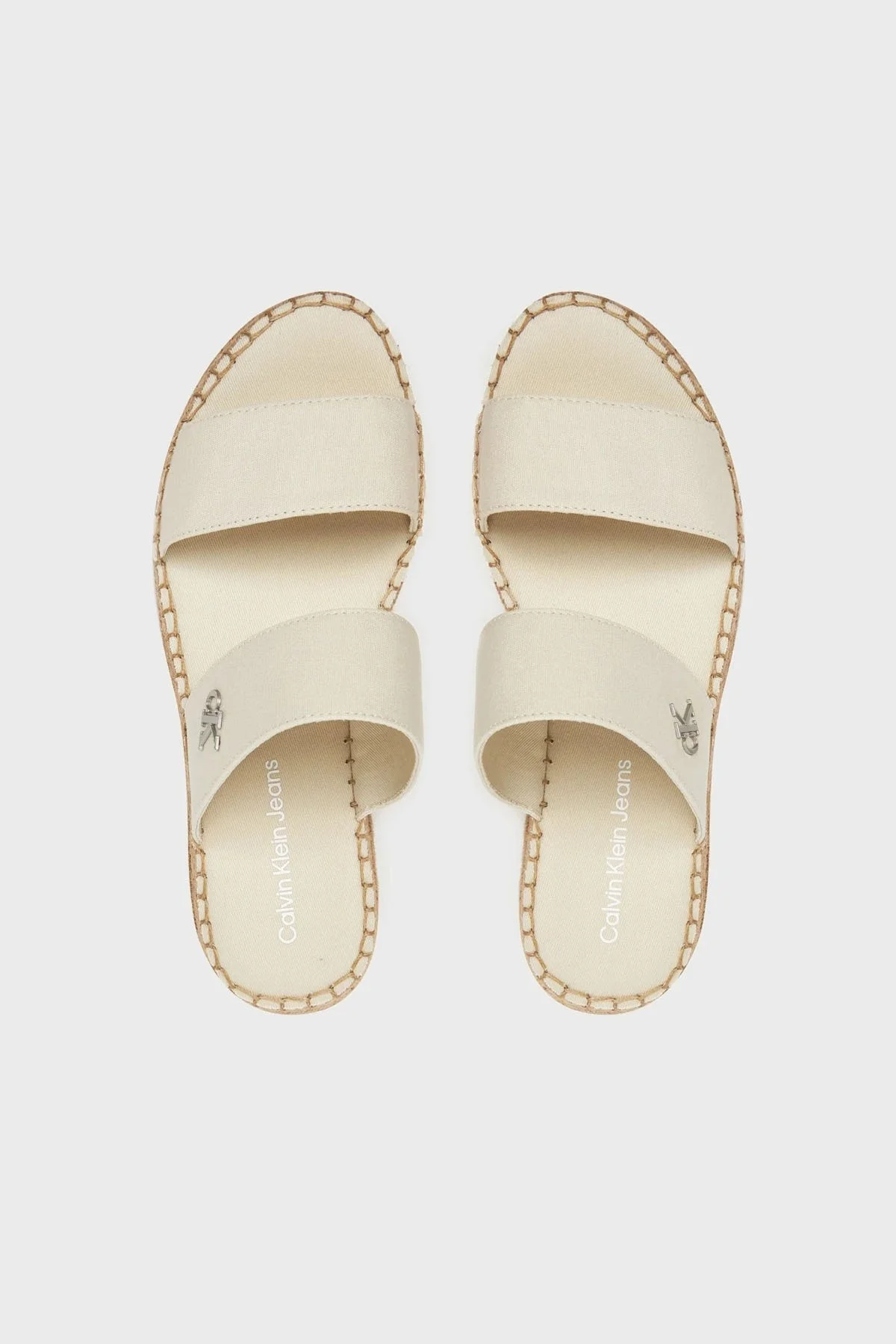 Calvin Klein Kalın Tabanlı Logolu YW0YW01704AEO Bayan Terlik YW0YW01704 AEO EKRU - 9