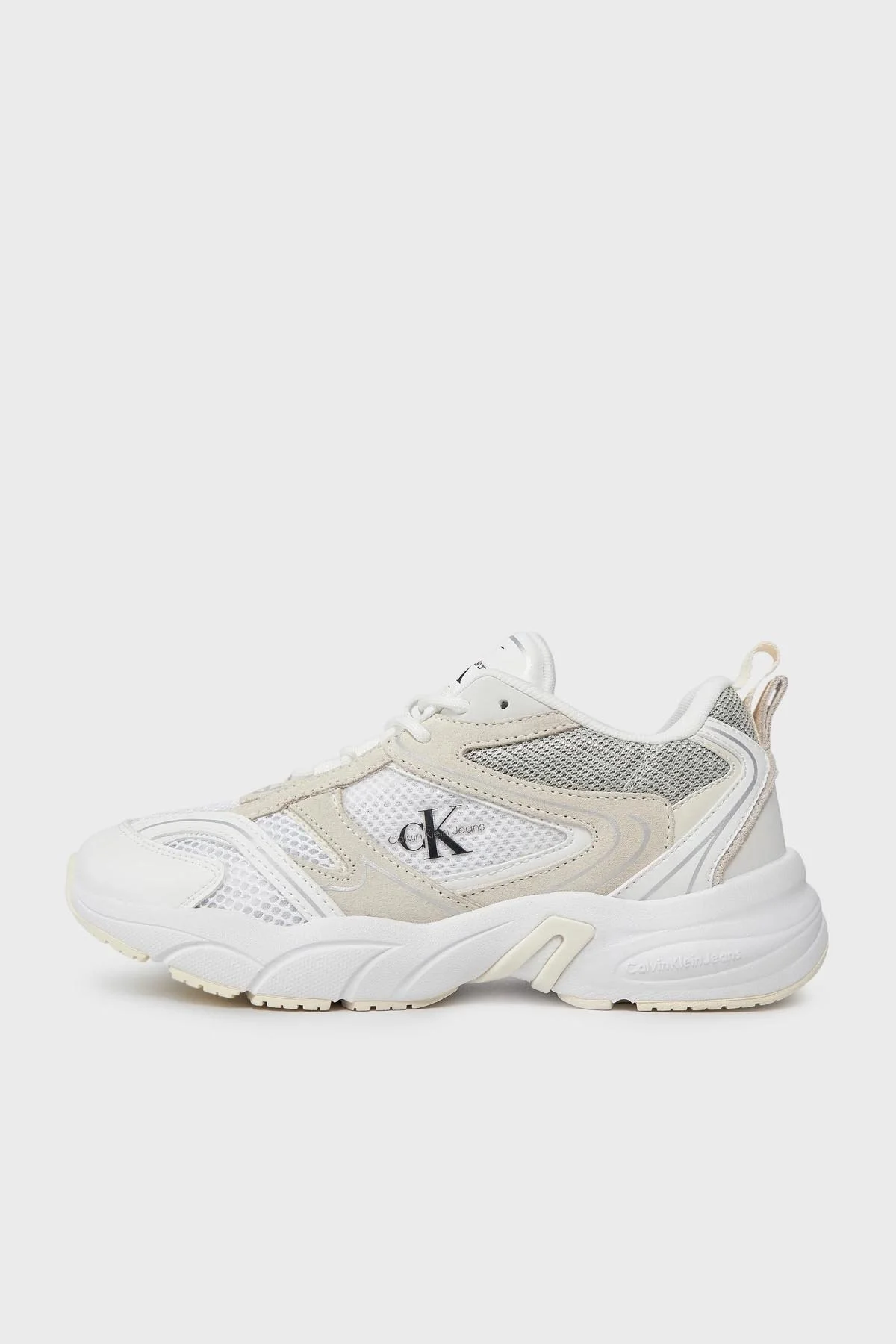Calvin Klein Kalın Tabanlı Retro Model Tennis Su-Mesh Sneaker YW0YW0089102Y Bayan Ayakkabı YW0YW00891 02Y Beyaz-Krem - 2