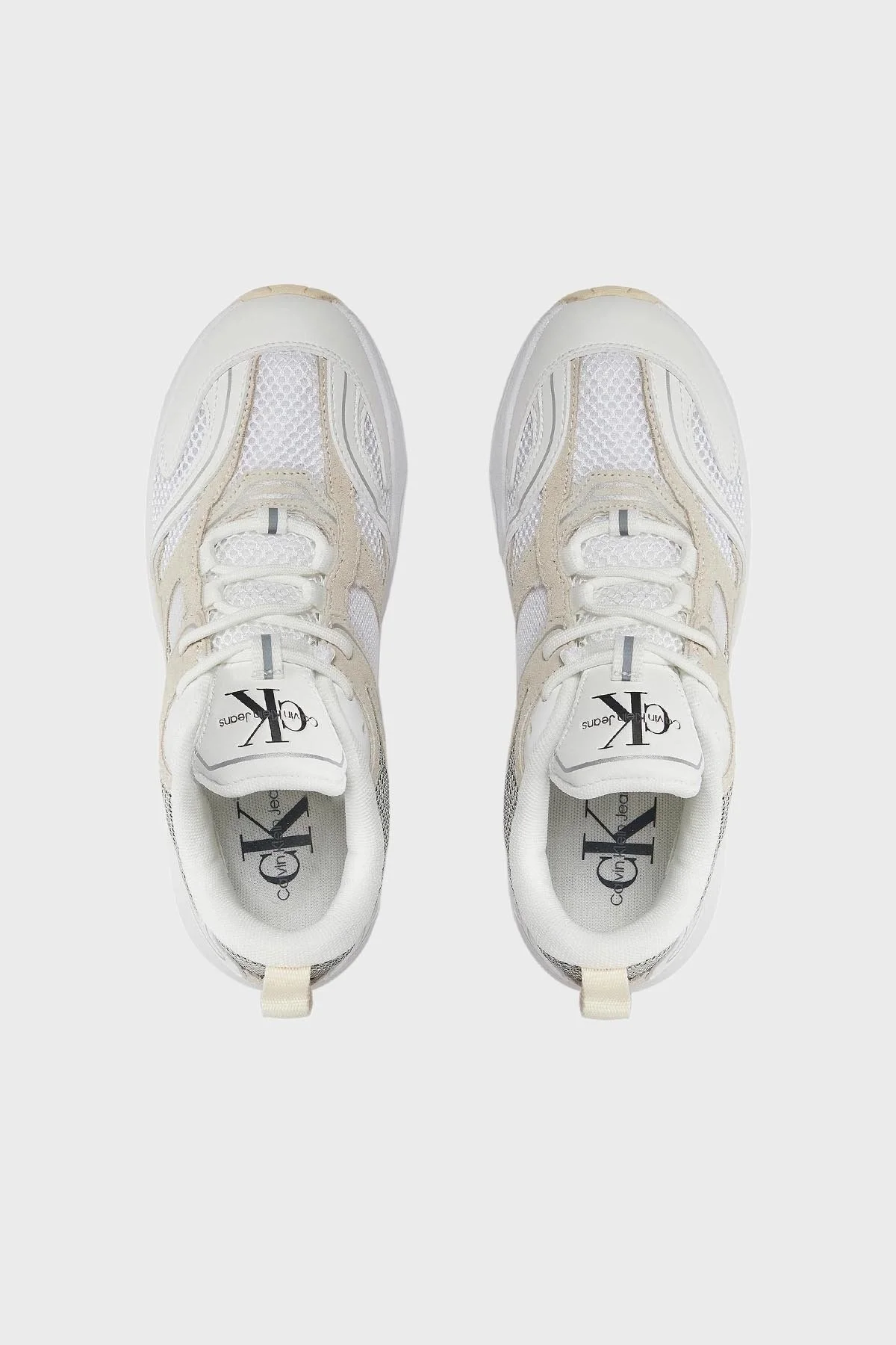 Calvin Klein Kalın Tabanlı Retro Model Tennis Su-Mesh Sneaker YW0YW0089102Y Bayan Ayakkabı YW0YW00891 02Y Beyaz-Krem - 5