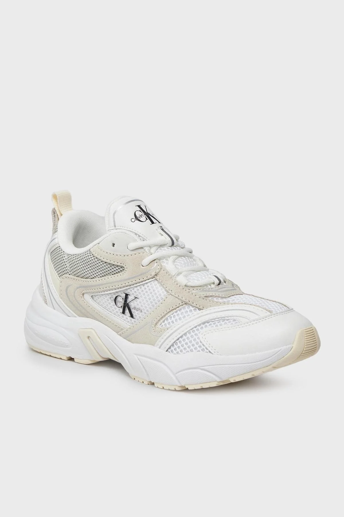 Calvin Klein Kalın Tabanlı Retro Model Tennis Su-Mesh Sneaker YW0YW0089102Y Bayan Ayakkabı YW0YW00891 02Y Beyaz-Krem - 6