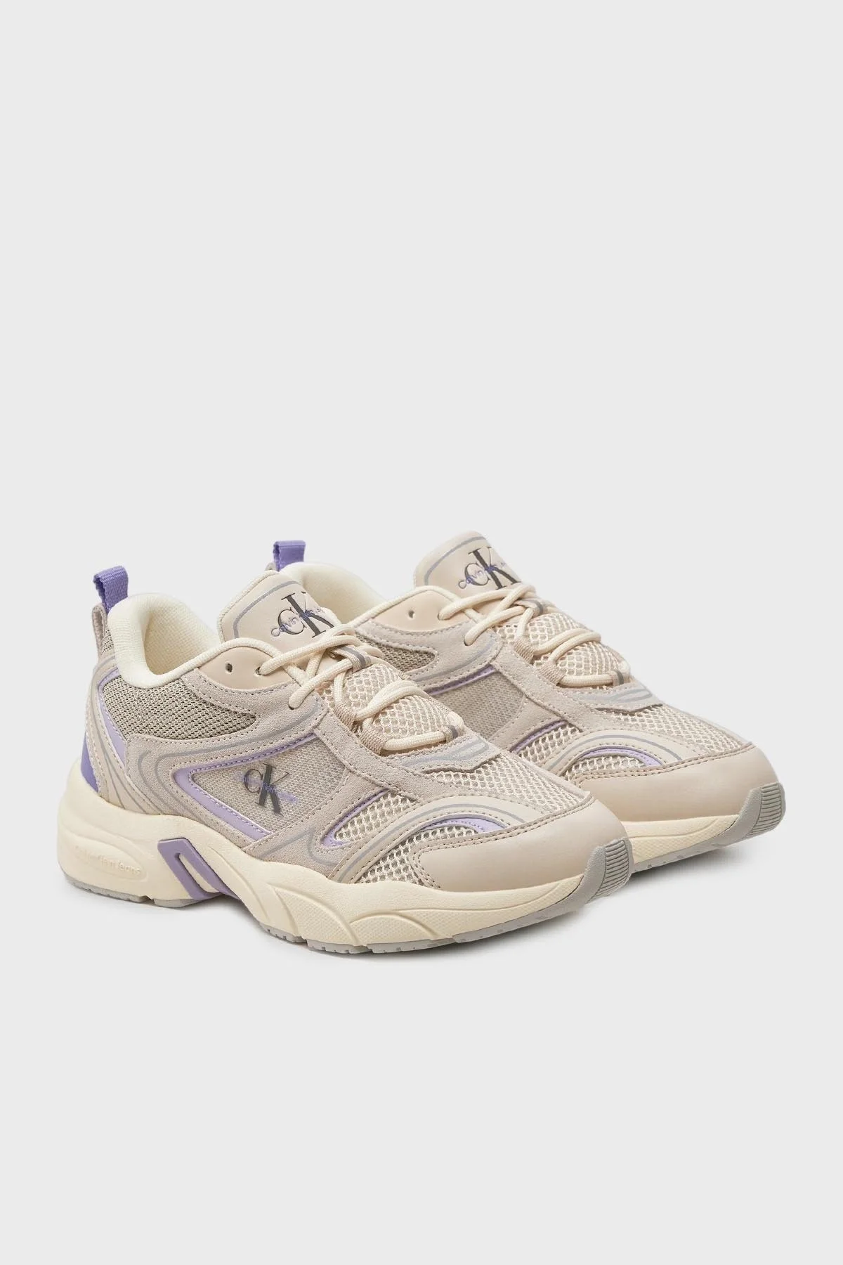 Calvin Klein Kalın Tabanlı Retro Model Tennis Su-Mesh Sneaker YW0YW008910GF Bayan Ayakkabı YW0YW00891 0GF GRİ - 3