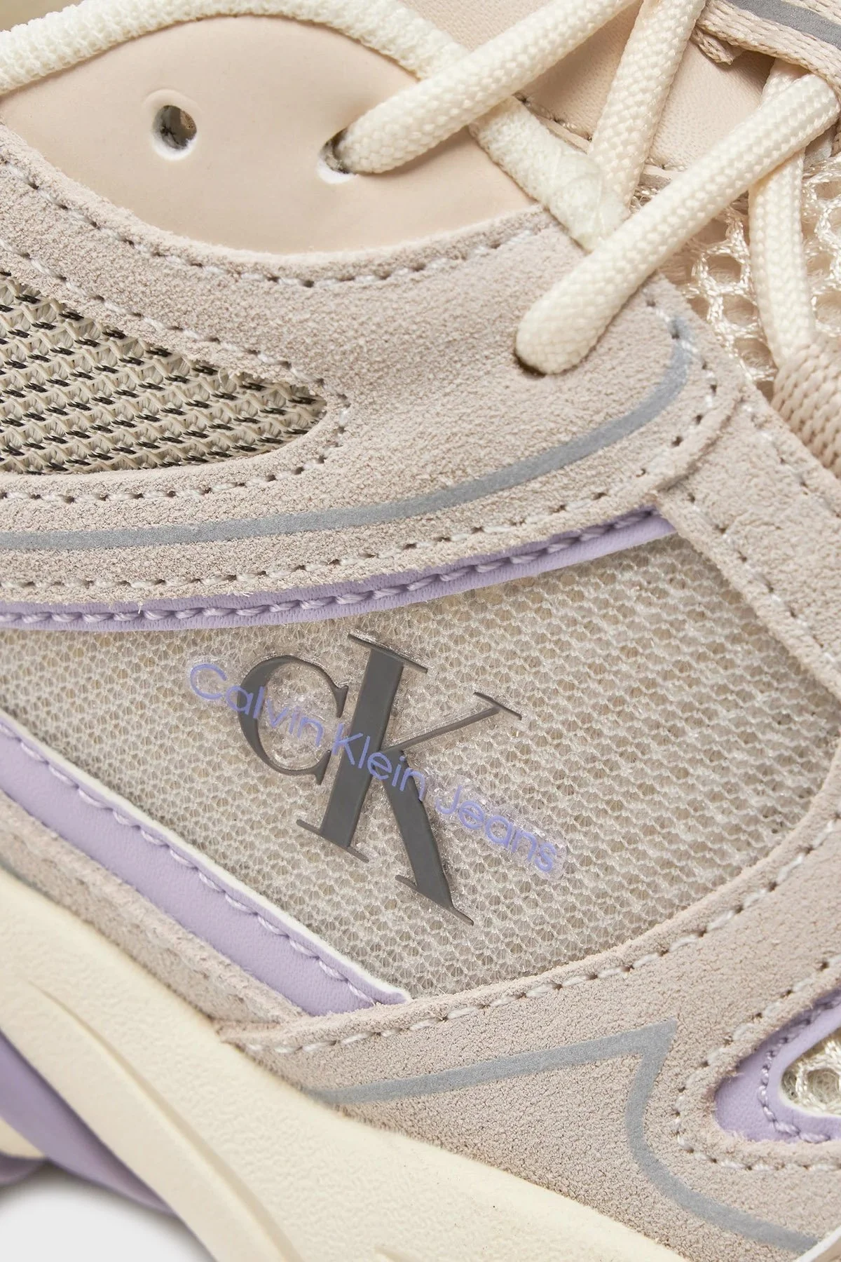 Calvin Klein Kalın Tabanlı Retro Model Tennis Su-Mesh Sneaker YW0YW008910GF Bayan Ayakkabı YW0YW00891 0GF GRİ - 6