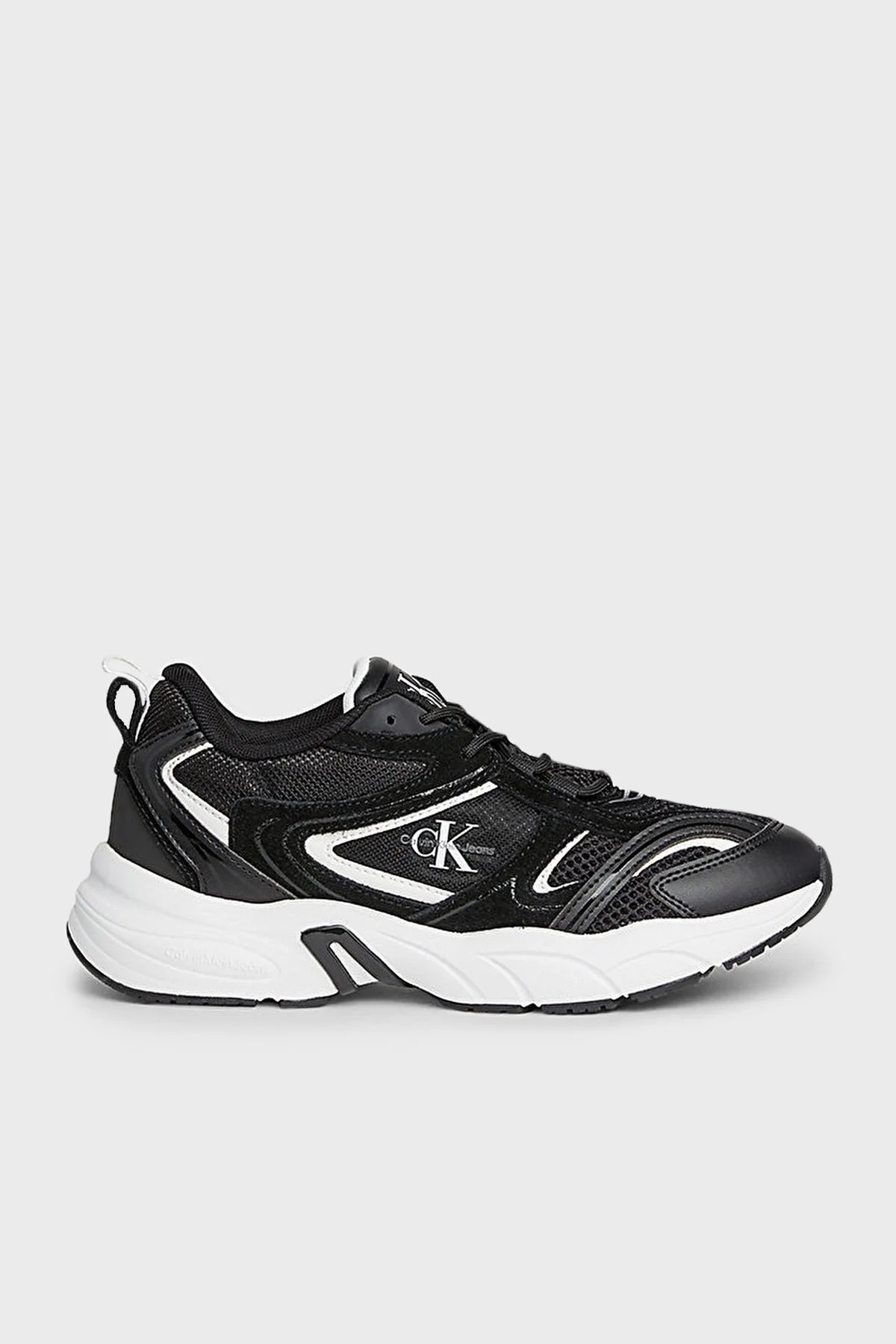 Calvin Klein Kalın Tabanlı Retro Model Tennis Su-Mesh Sneaker YW0YW008910GM Bayan Ayakkabı YW0YW00891 0GM SİYAH-BEYAZ - 1