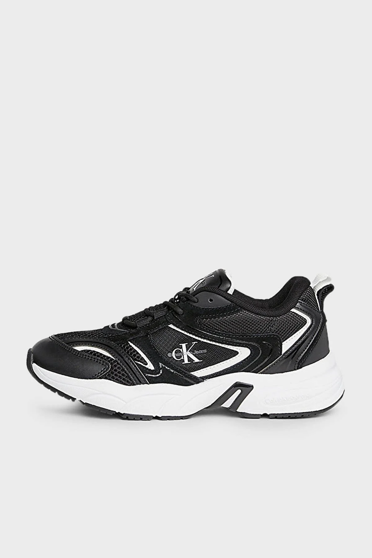 Calvin Klein Kalın Tabanlı Retro Model Tennis Su-Mesh Sneaker YW0YW008910GM Bayan Ayakkabı YW0YW00891 0GM SİYAH-BEYAZ - 2
