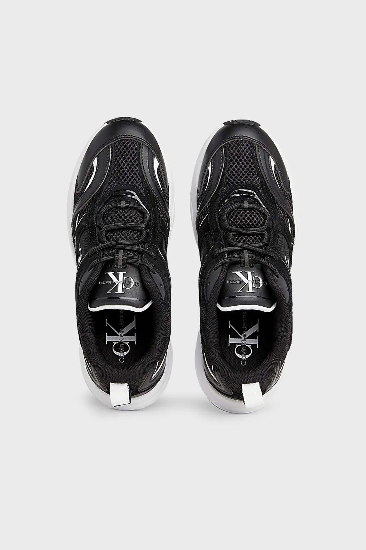 Calvin Klein Kalın Tabanlı Retro Model Tennis Su-Mesh Sneaker YW0YW008910GM Bayan Ayakkabı YW0YW00891 0GM SİYAH-BEYAZ - 3