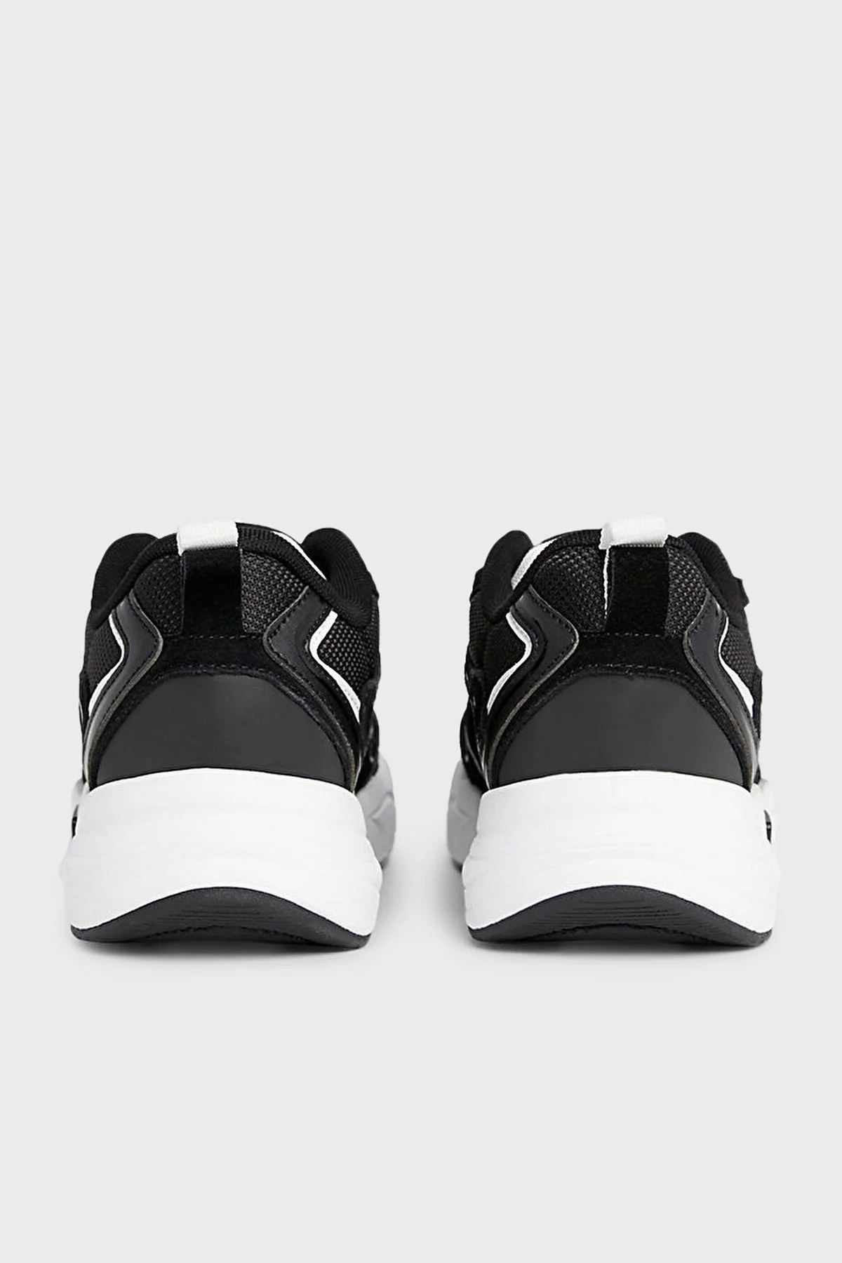 Calvin Klein Kalın Tabanlı Retro Model Tennis Su-Mesh Sneaker YW0YW008910GM Bayan Ayakkabı YW0YW00891 0GM SİYAH-BEYAZ - 5