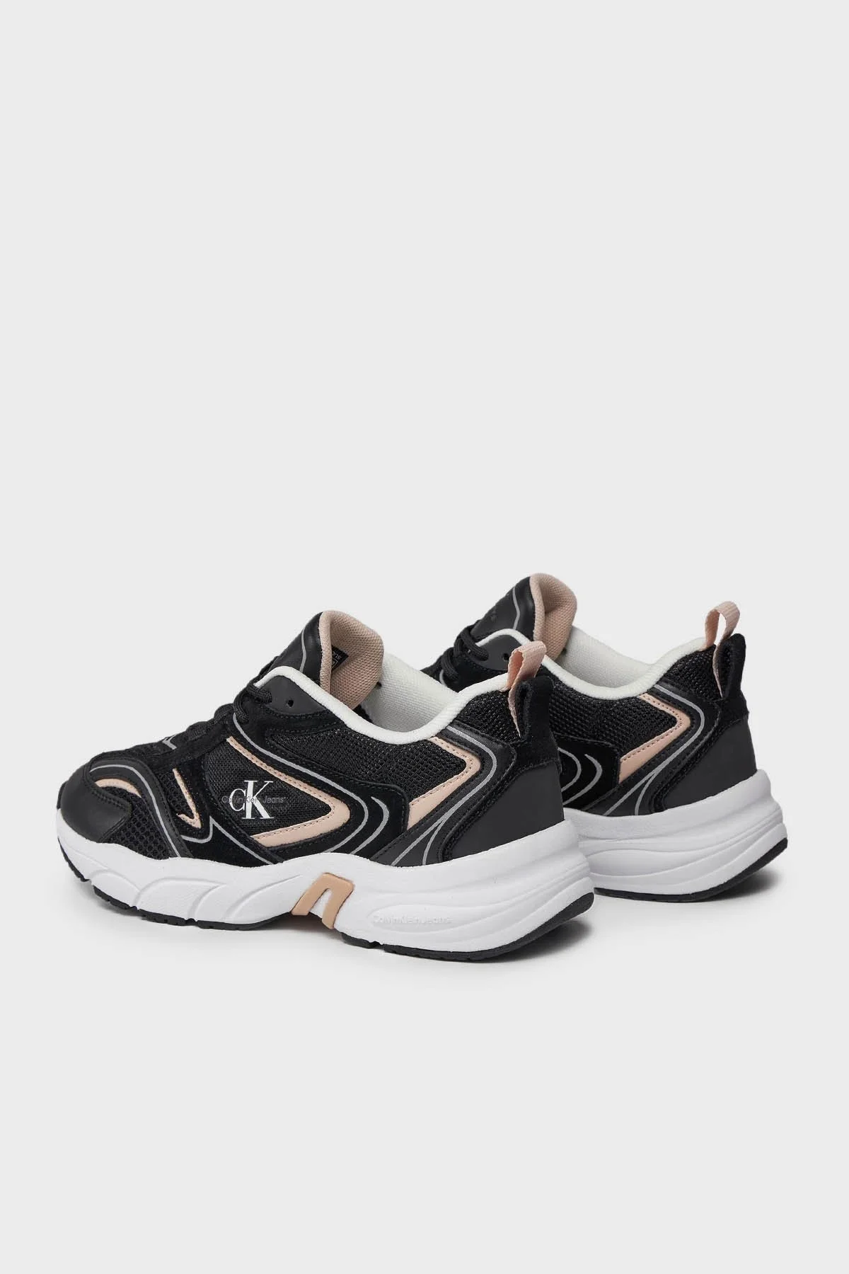 Calvin Klein Kalın Tabanlı Retro Model Tennis Su-Mesh Sneaker YW0YW008910GQ Bayan Ayakkabı YW0YW00891 0GQ SİYAH-BEYAZ - 9