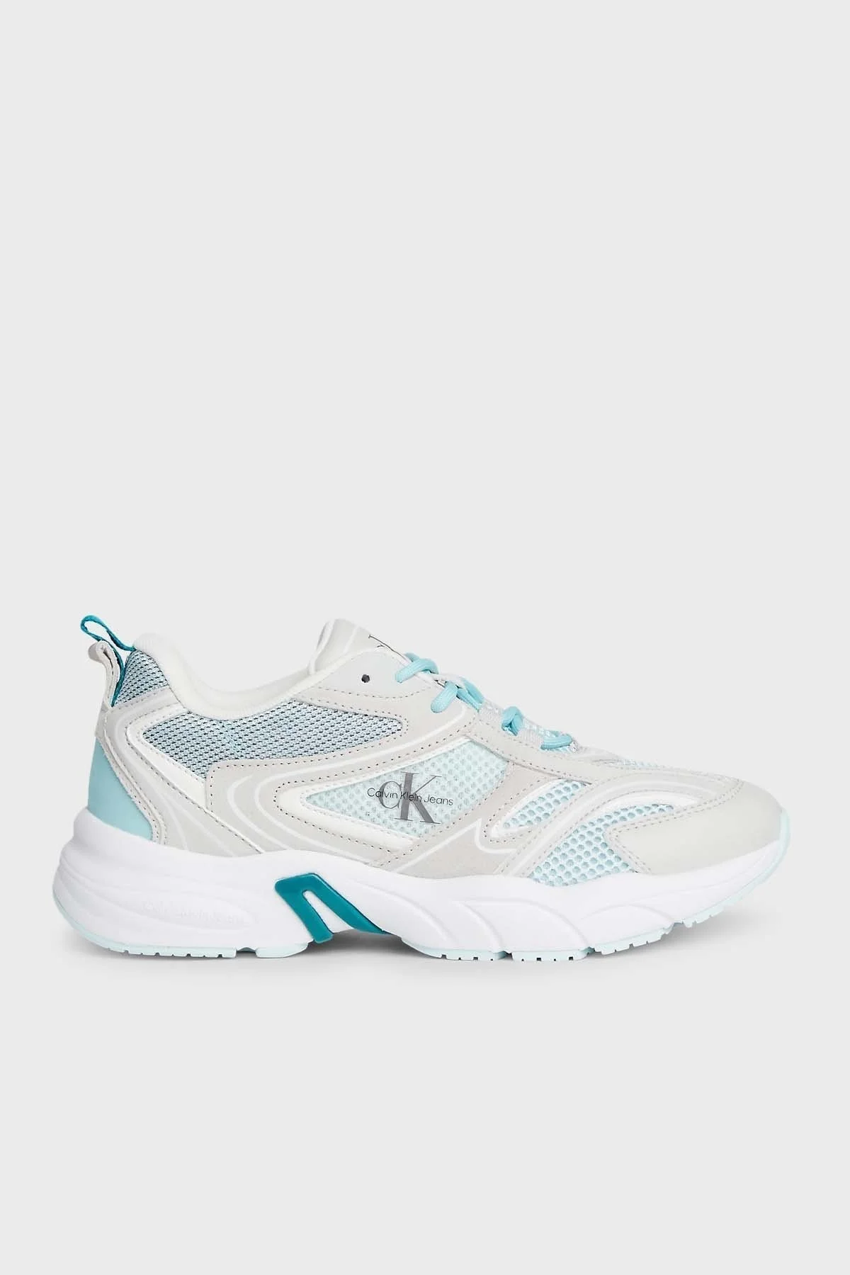 Calvin Klein Kalın Tabanlı Retro Model Tennis Su-Mesh Sneaker YW0YW008910H8 Bayan Ayakkabı YW0YW00891 0H8 YEŞİL-GRİ - 1