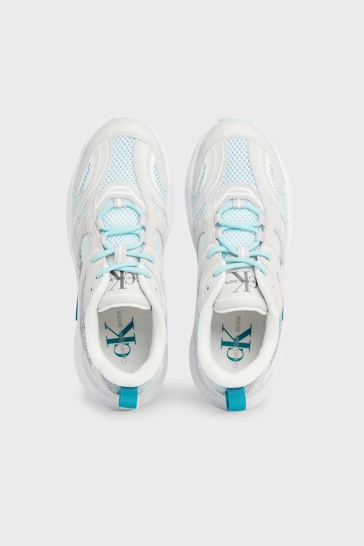 Calvin Klein Kalın Tabanlı Retro Model Tennis Su-Mesh Sneaker YW0YW008910H8 Bayan Ayakkabı YW0YW00891 0H8 YEŞİL-GRİ - 4