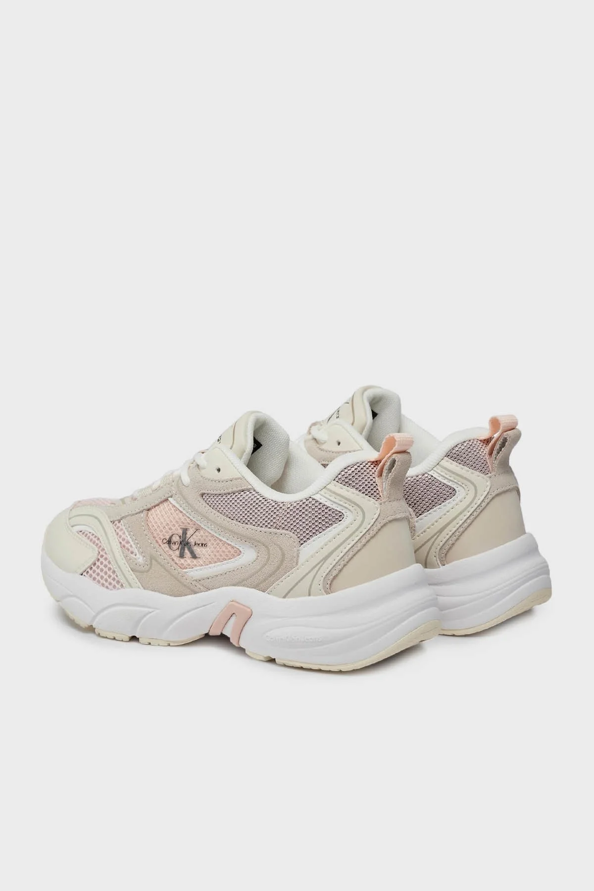 Calvin Klein Kalın Tabanlı Retro Model Tennis Su-Mesh Sneaker YW0YW008910JP Bayan Ayakkabı YW0YW00891 0JP Bej-Pudra - 3