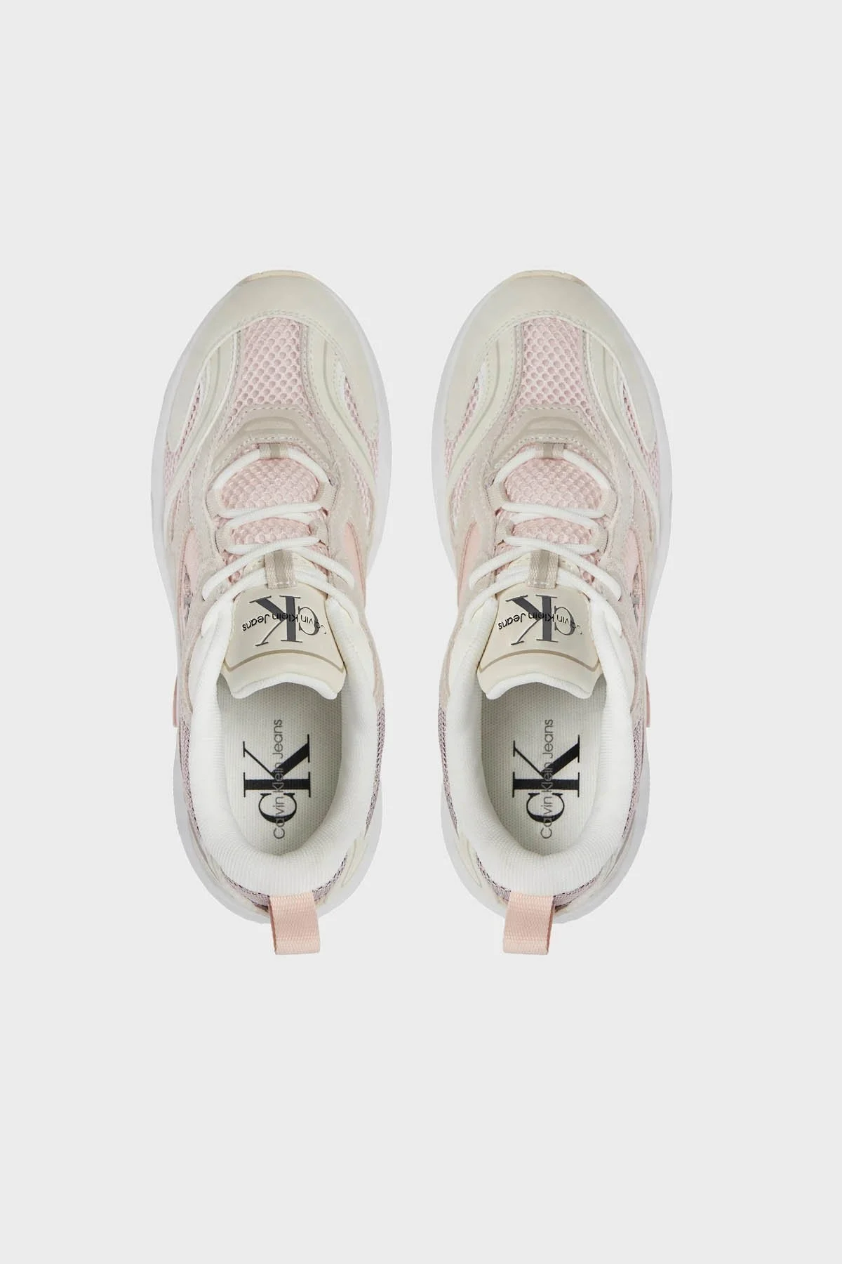 Calvin Klein Kalın Tabanlı Retro Model Tennis Su-Mesh Sneaker YW0YW008910JP Bayan Ayakkabı YW0YW00891 0JP Bej-Pudra - 5