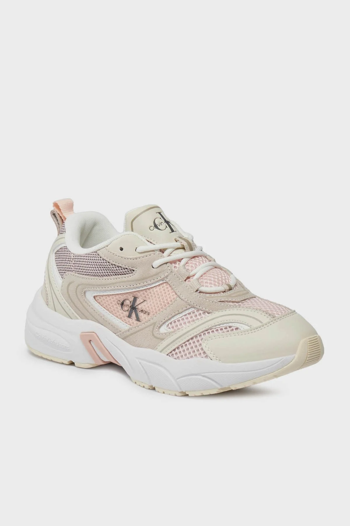 Calvin Klein Kalın Tabanlı Retro Model Tennis Su-Mesh Sneaker YW0YW008910JP Bayan Ayakkabı YW0YW00891 0JP Bej-Pudra - 6