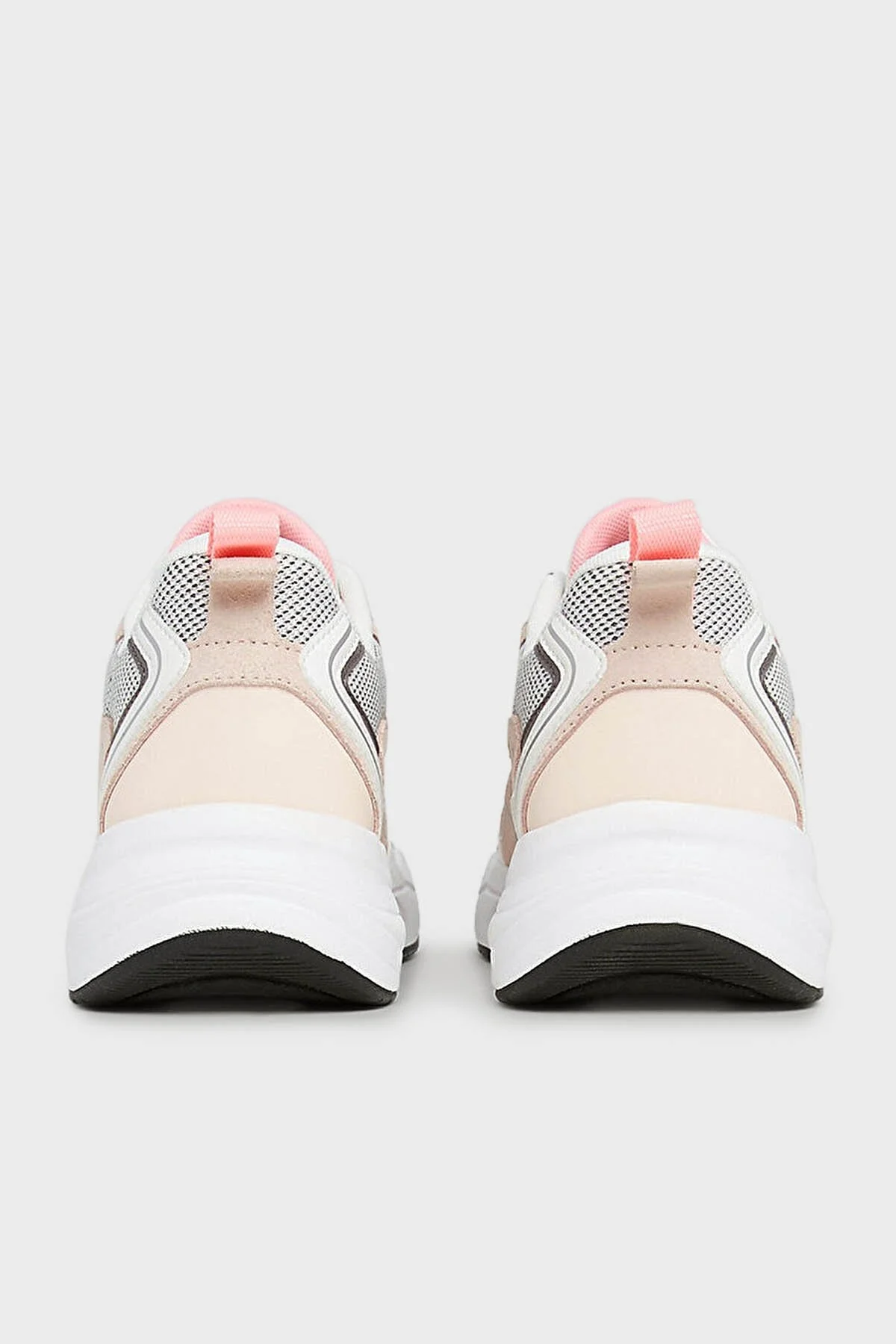 Calvin Klein Kalın Tabanlı Retro Model Tennis Su-Mesh Sneaker YW0YW008910LC Bayan Ayakkabı YW0YW00891 0LC BEYAZ-PUDRA - 4