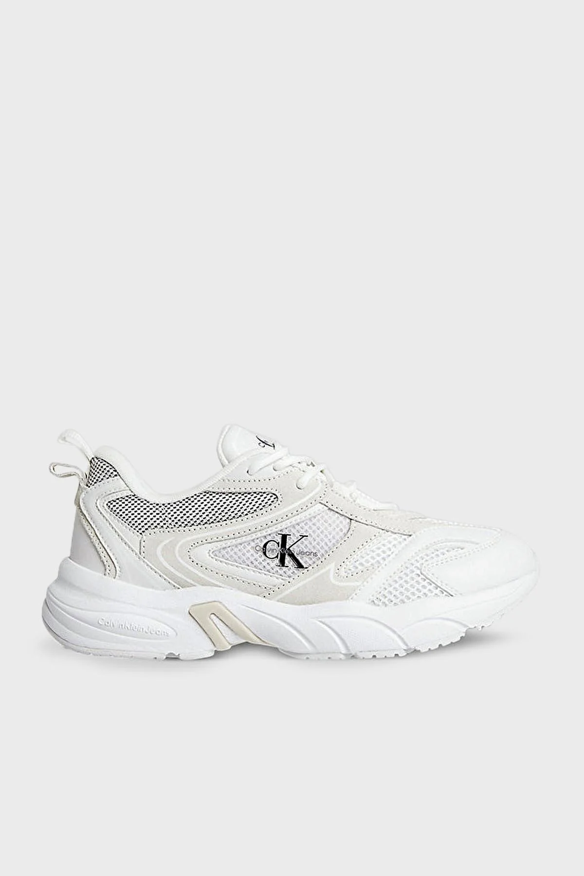 Calvin Klein Kalın Tabanlı Retro Model Tennis Su-Mesh Sneaker YW0YW00891YBR Bayan Ayakkabı YW0YW00891 YBR BEYAZ - 1