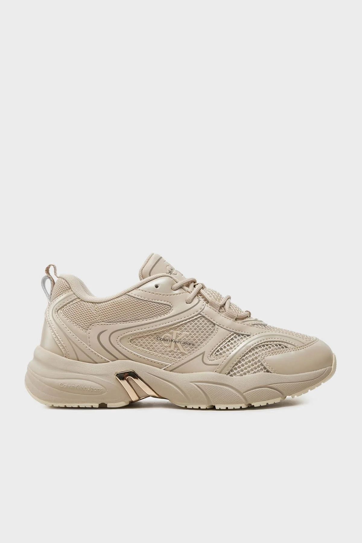 Calvin Klein Kalın Tabanlı Retro Tennis Low Sneaker YW0YW014630GB Bayan Ayakkabı YW0YW01463 0GB BEJ - 1