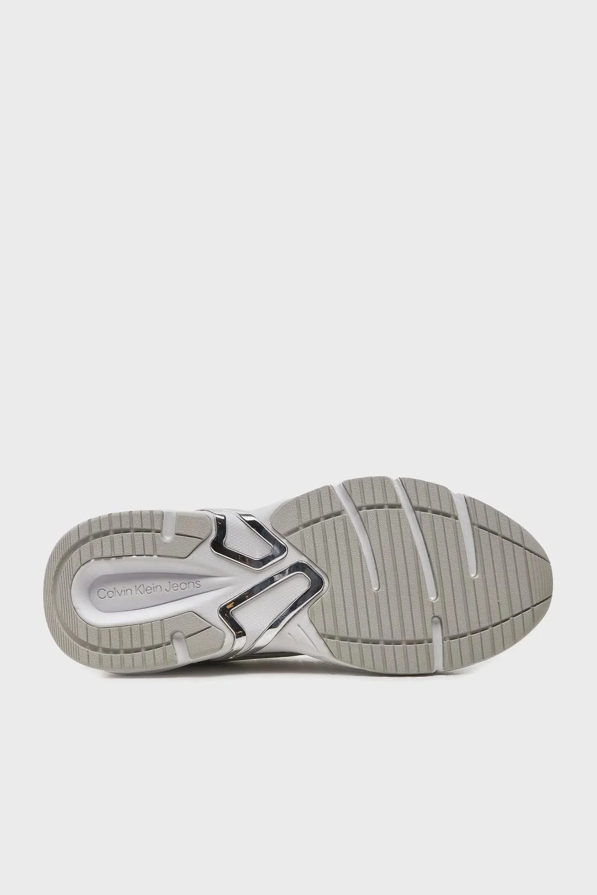 Calvin Klein Kalın Tabanlı Retro Tennis Low Sneaker YW0YW014630K9 Bayan Ayakkabı YW0YW01463 0K9 BEYAZ-GÜMÜŞ - 4