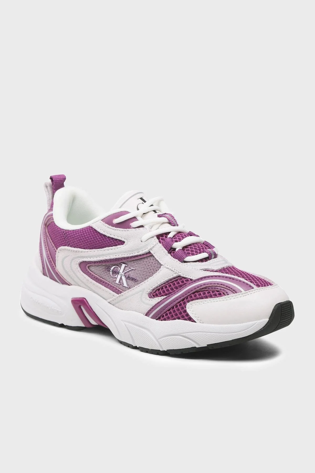 Calvin Klein Kalın Tabanlı Sneaker YW0YW008910KB Bayan Ayakkabı YW0YW00891 0KB BEYAZ-MOR - 2