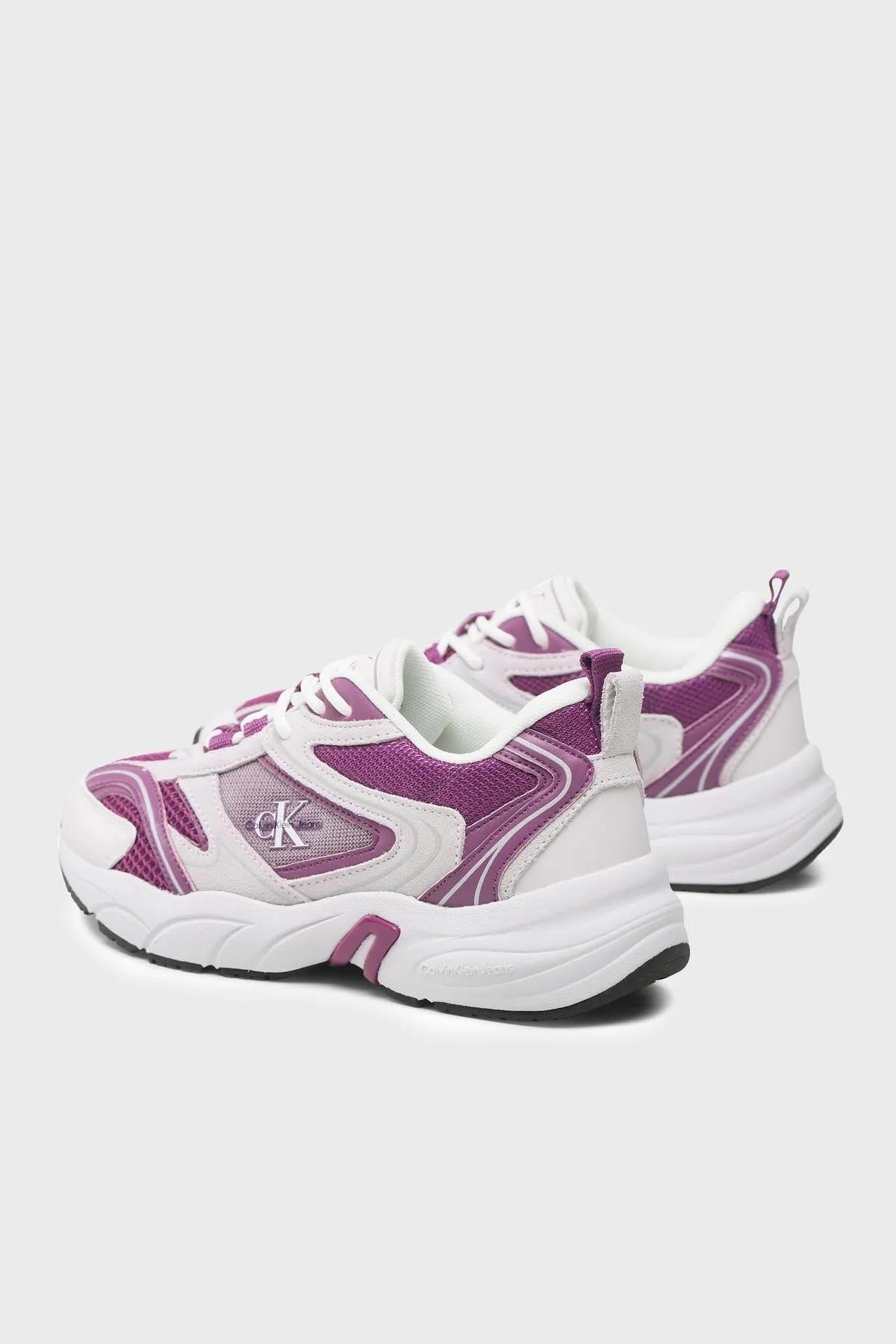 Calvin Klein Kalın Tabanlı Sneaker YW0YW008910KB Bayan Ayakkabı YW0YW00891 0KB BEYAZ-MOR - 3