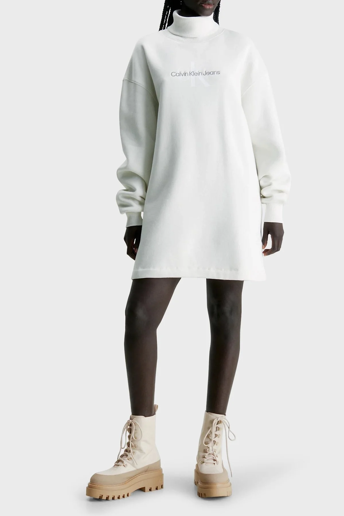 Calvin Klein Kalın Tabanlı YW0YW011100F7 Bayan Bot YW0YW01110 0F7 BEJ - 2