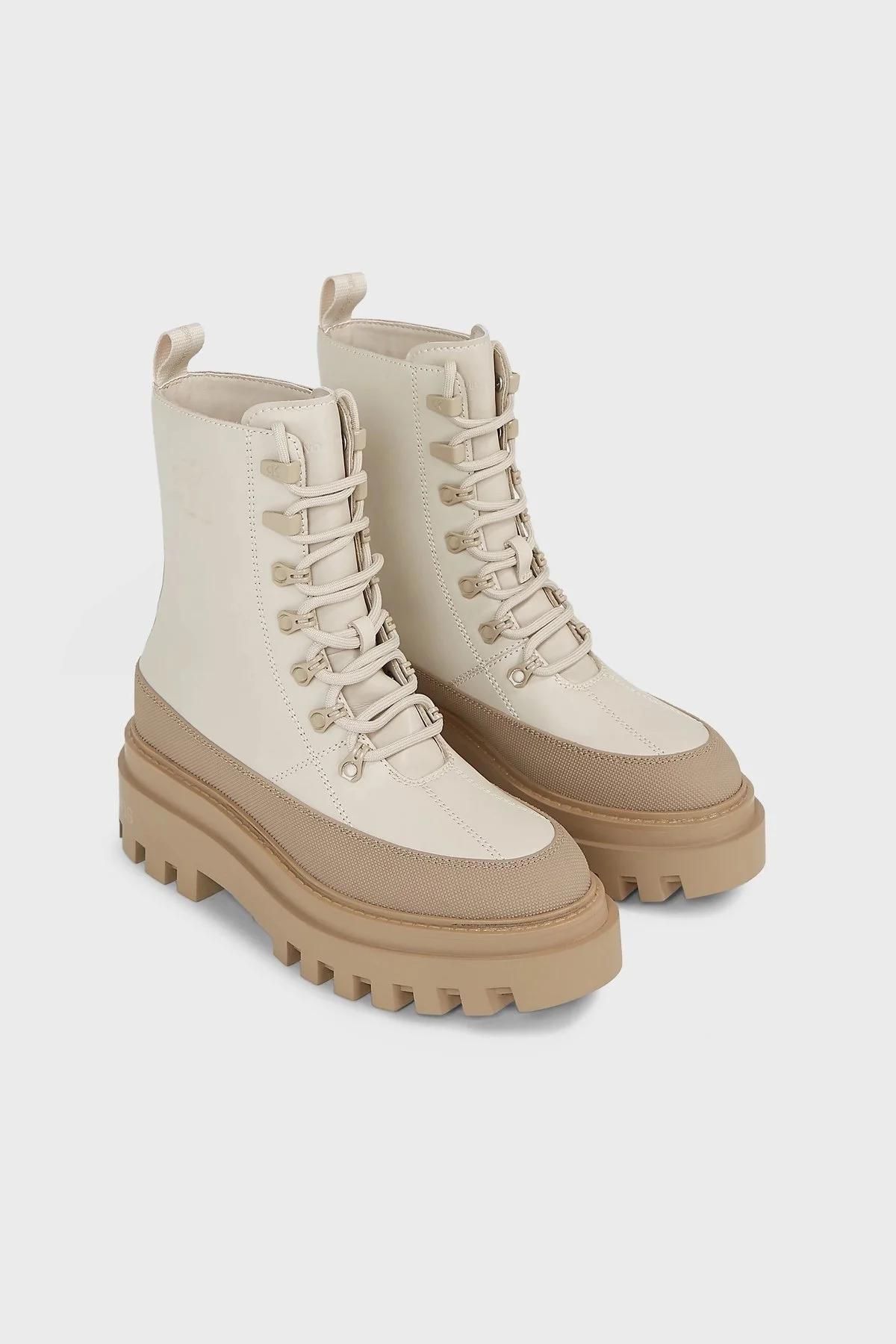 Calvin Klein Kalın Tabanlı YW0YW011100F7 Bayan Bot YW0YW01110 0F7 BEJ - 6