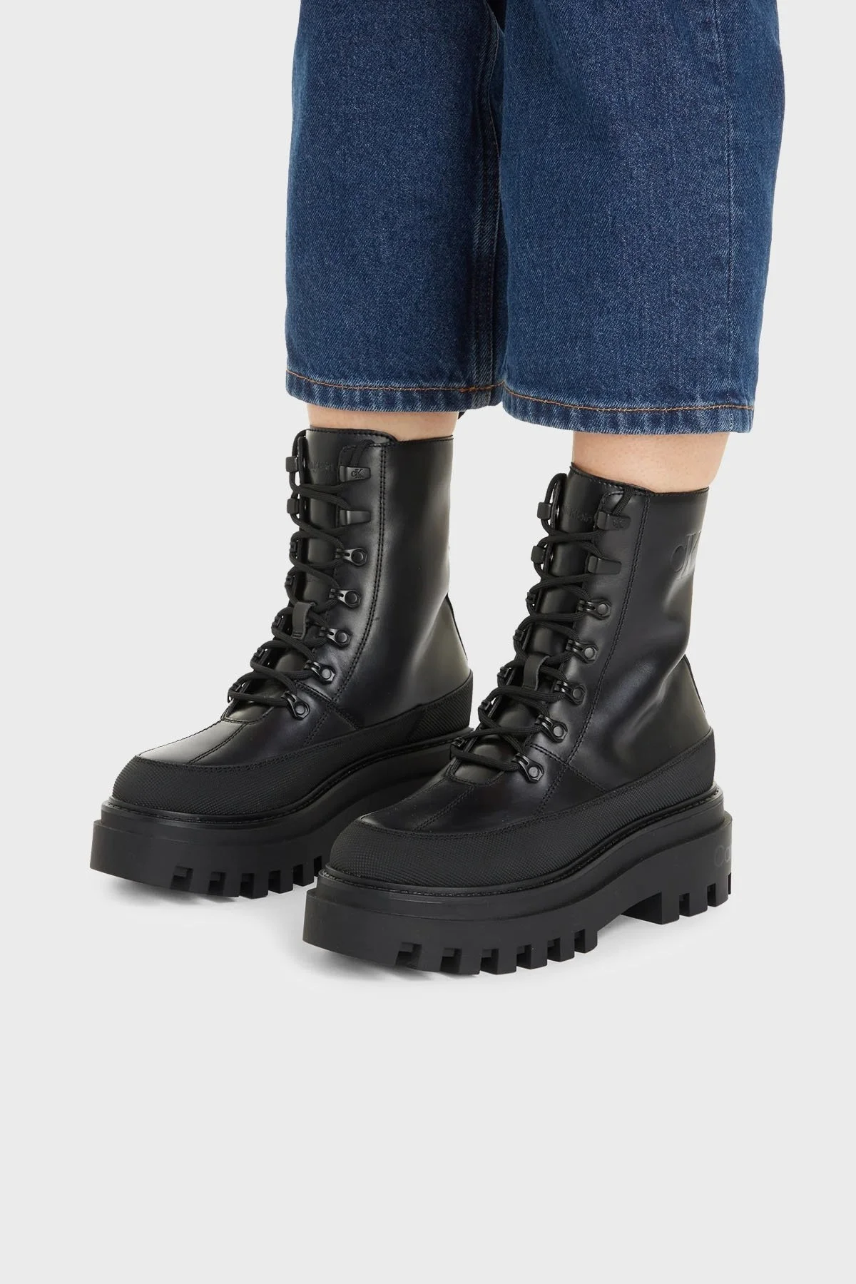 Calvin Klein Kalın Tabanlı YW0YW011100GT Bayan Bot YW0YW01110 0GT SİYAH - 2