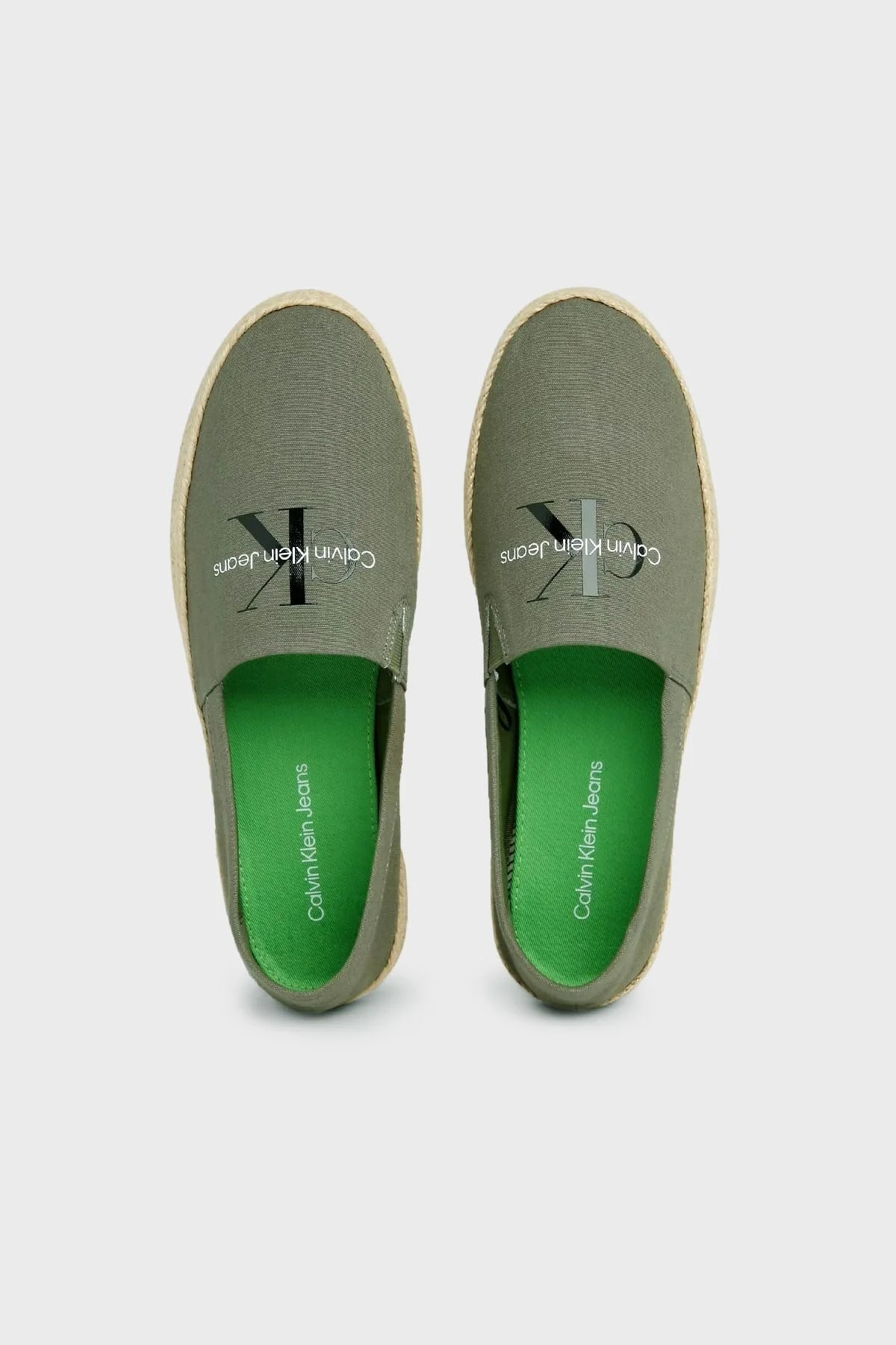 Calvin Klein Kanvas Espadril YM0YM009350IH Erkek Ayakkabı YM0YM00935 0IH HAKİ - 4