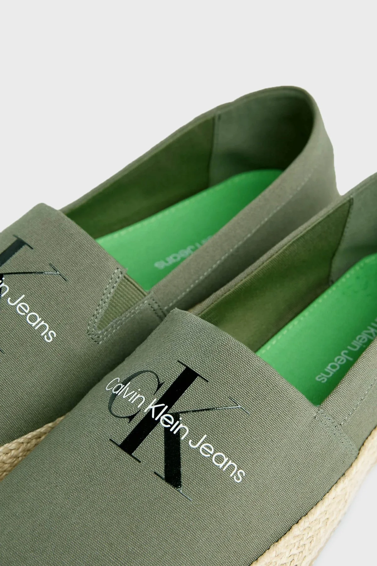 Calvin Klein Kanvas Espadril YM0YM009350IH Erkek Ayakkabı YM0YM00935 0IH HAKİ - 5