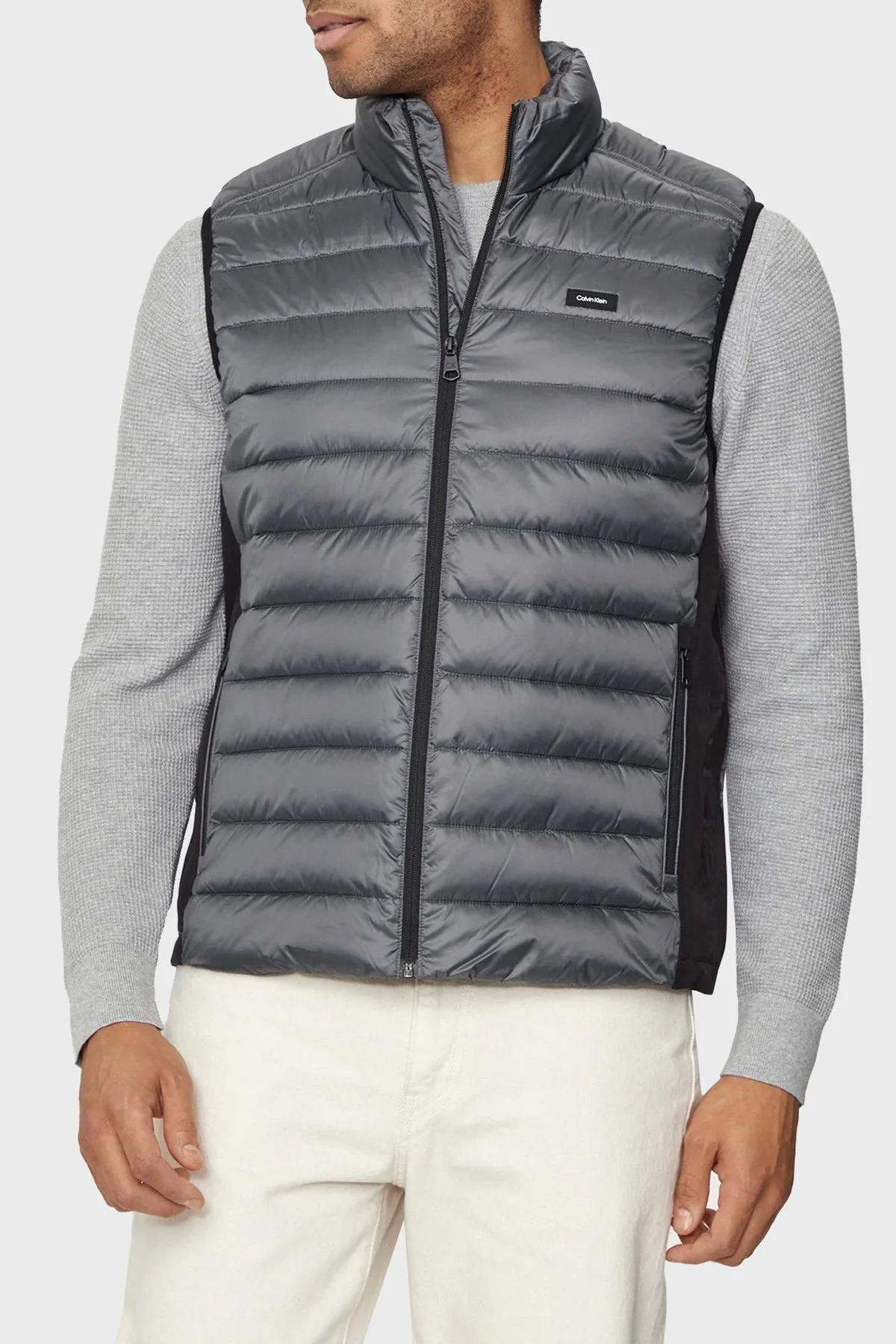 Calvin Klein Kapitoneli Astarlı Şişme K10K108292PCX Erkek Yelek K10K108292 PCX BEJ - 1