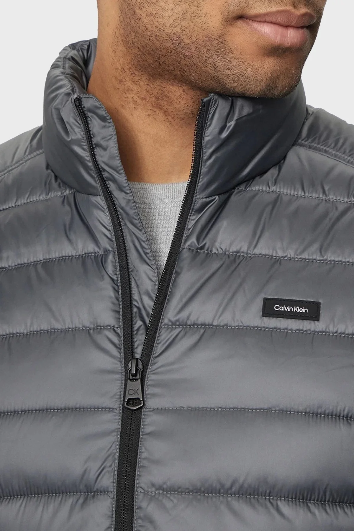 Calvin Klein Kapitoneli Astarlı Şişme K10K108292PCX Erkek Yelek K10K108292 PCX BEJ - 5