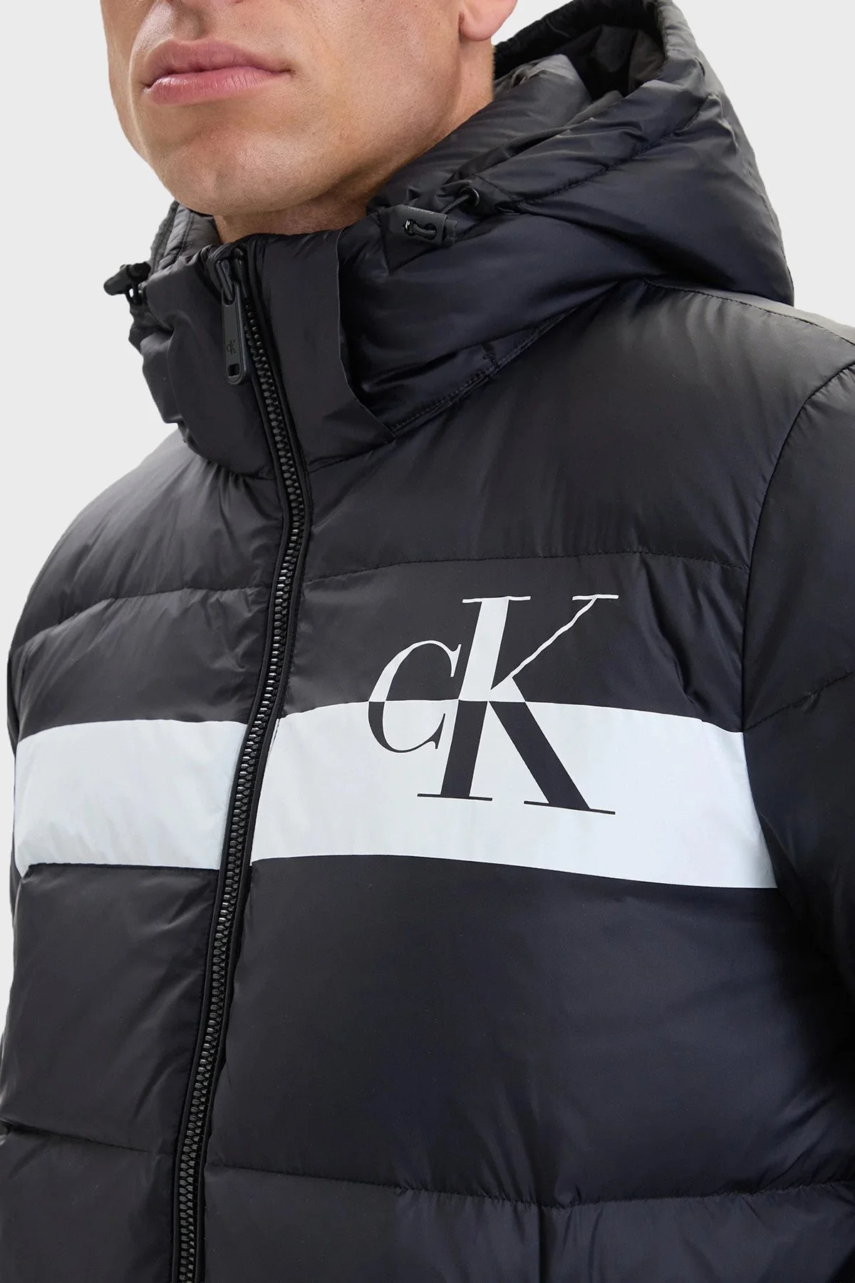 Calvin Klein Kapitoneli Çıkarılabilir Kapüşonlu Şişme LV04RH502GUB1 Erkek Mont LV04RH502G UB1 Siyah - 5