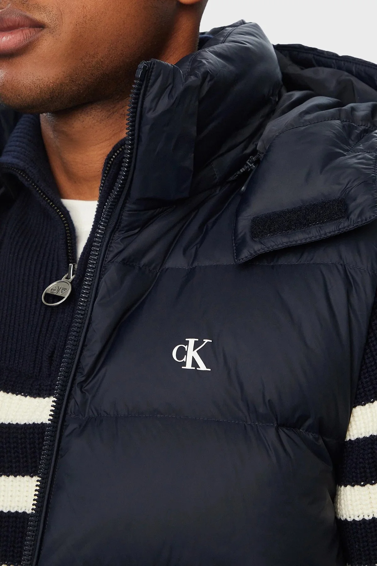Calvin Klein Kapitoneli Çıkarılabilir Kapüşonlu Yaka Şişme LV04RG514GCEF Erkek Yelek LV04RG514G CEF Lacivert - 5