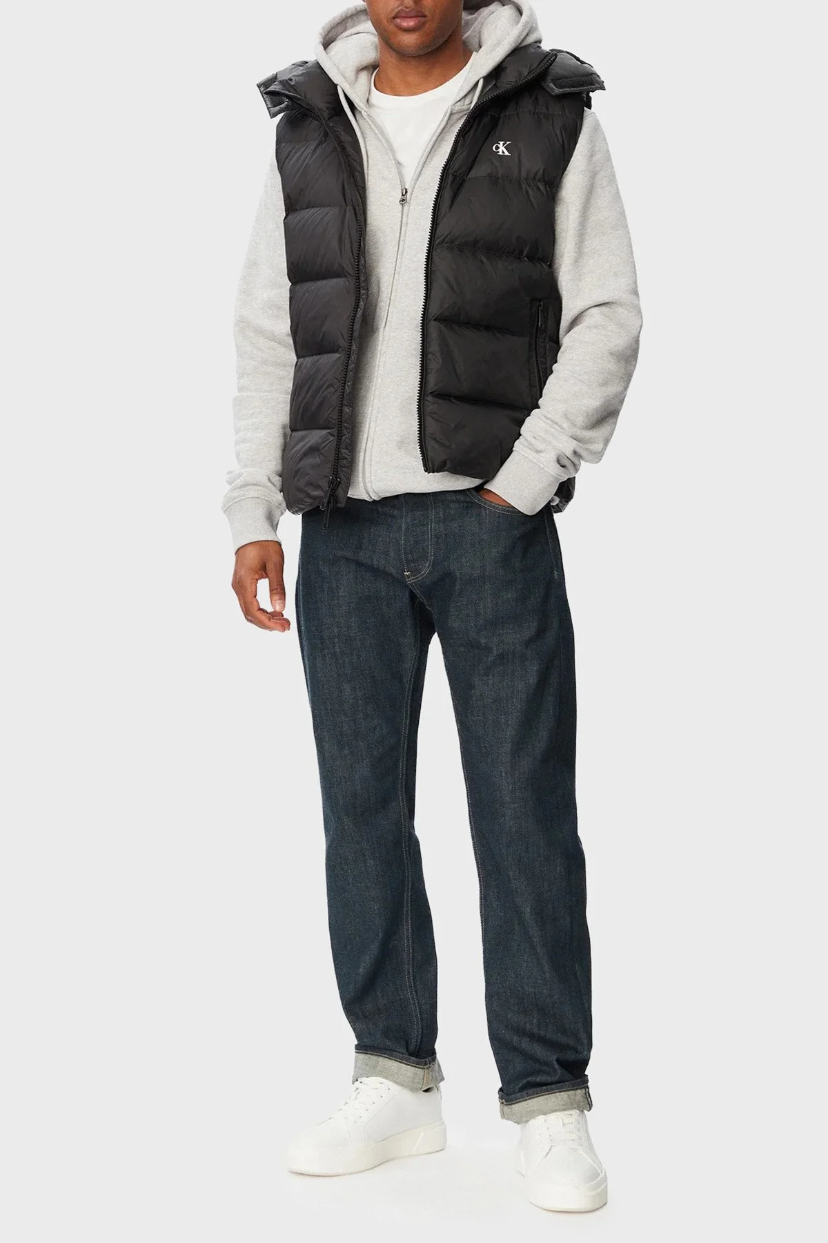 Calvin Klein Kapitoneli Çıkarılabilir Kapüşonlu Yaka Şişme LV04RG514GUB1 Erkek Yelek LV04RG514G UB1 Siyah - 2