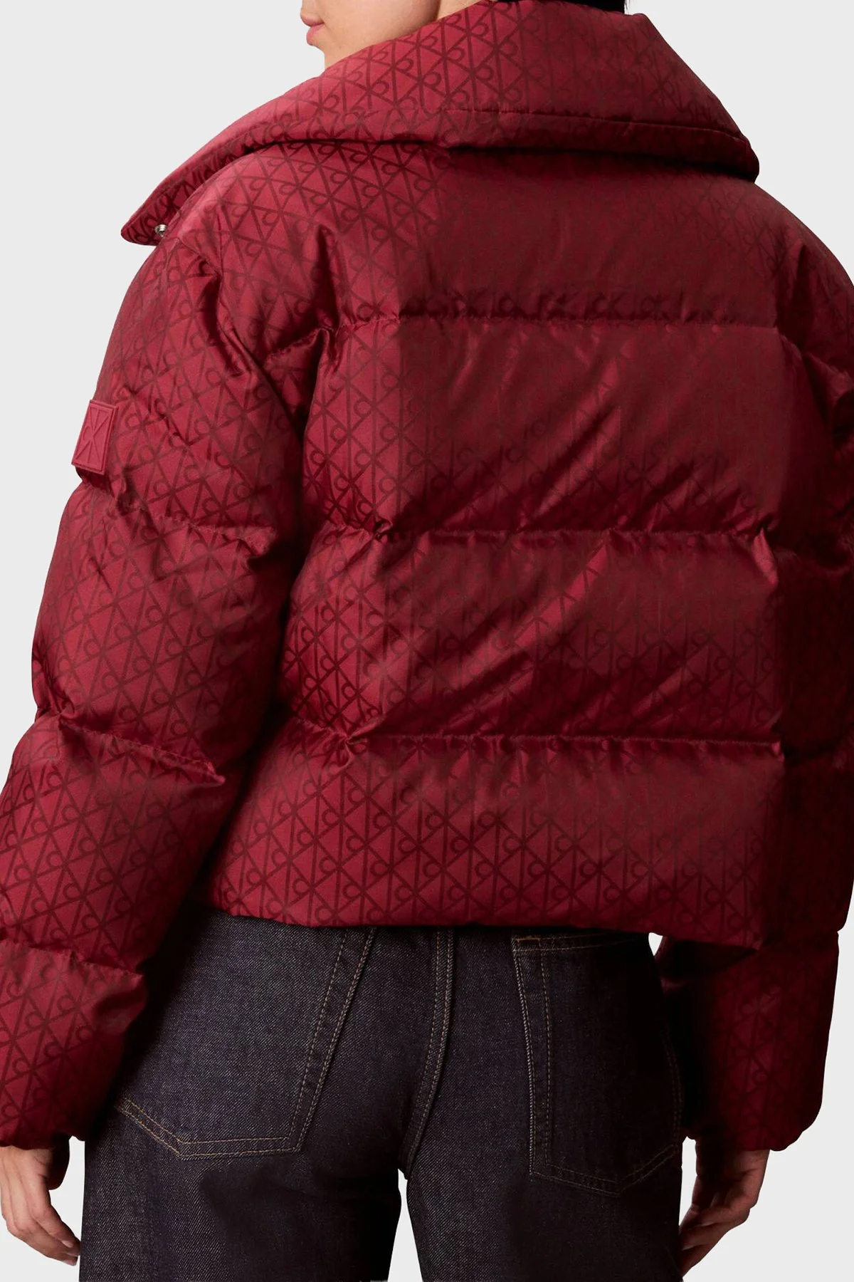 Calvin Klein Kapitoneli Cropped Fit Şişme LV047H521GVG5 Kadın Mont LV047H521G VG5 Bordo - 3