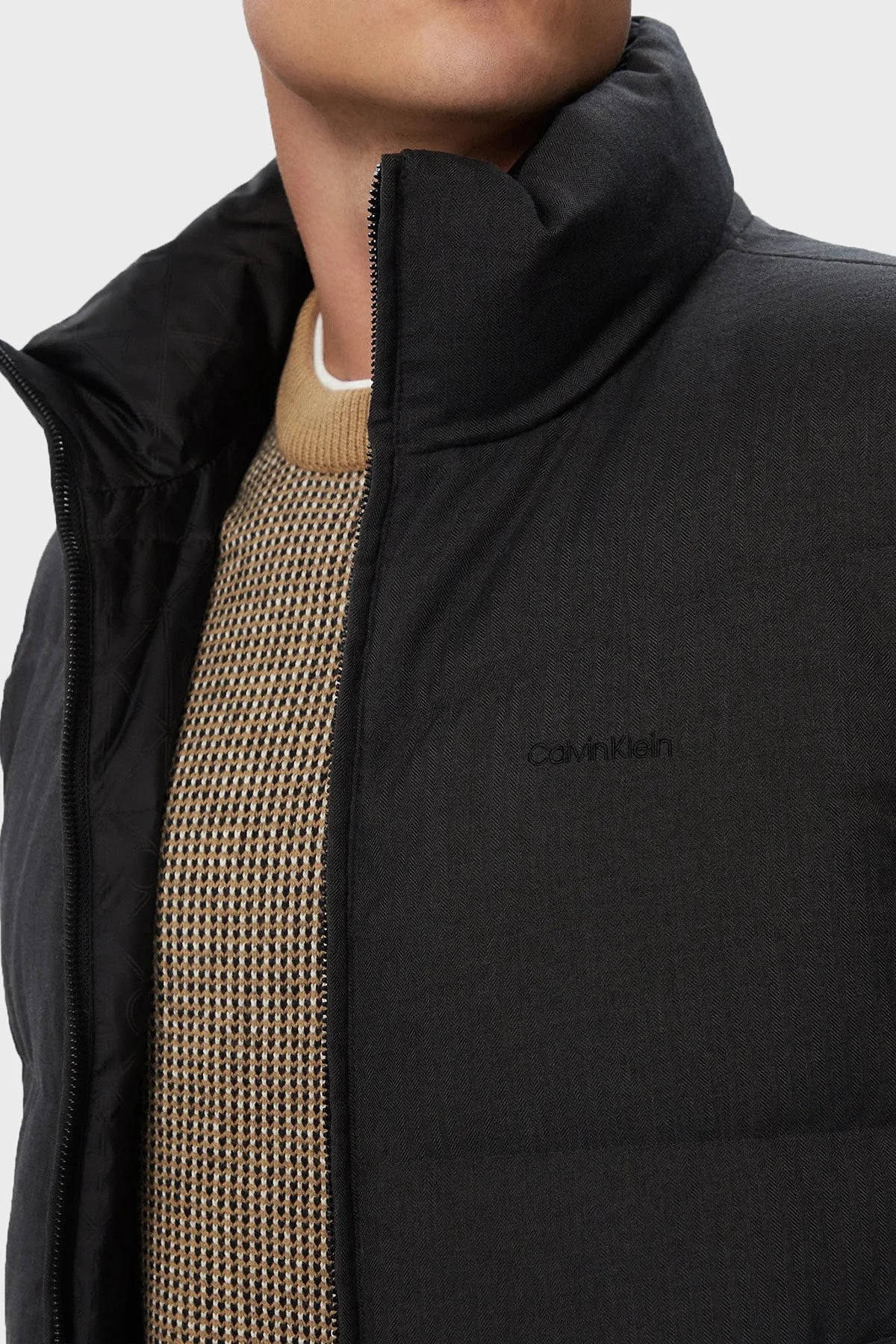 Calvin Klein Kapitoneli Dik Yaka Kuş Tüyü Dolgulu Şişme LV04LH525GUB1 Erkek Yelek LV04LH525G UB1 Siyah - 5