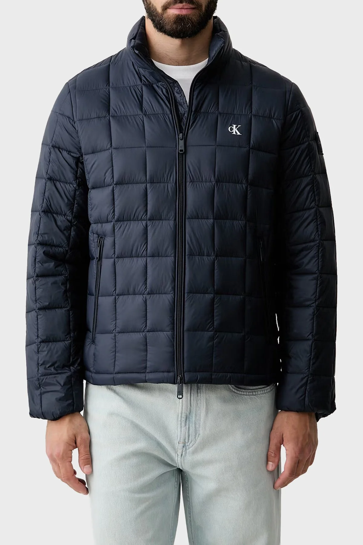 Calvin Klein Kapitoneli Dik Yaka Su İtici LV04RG506GCEF Erkek Mont LV04RG506G CEF LACİVERT - 1