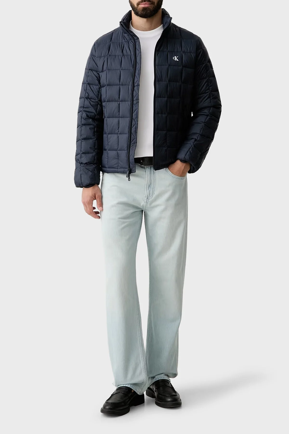 Calvin Klein Kapitoneli Dik Yaka Su İtici LV04RG506GCEF Erkek Mont LV04RG506G CEF LACİVERT - 2