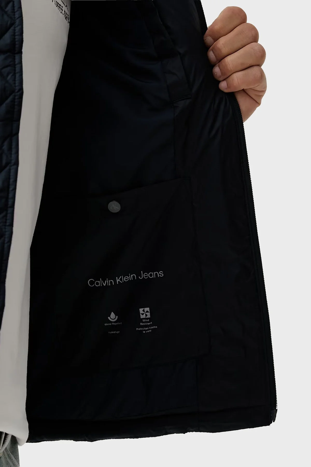 Calvin Klein Kapitoneli Dik Yaka Su İtici LV04RG506GCEF Erkek Mont LV04RG506G CEF LACİVERT - 6