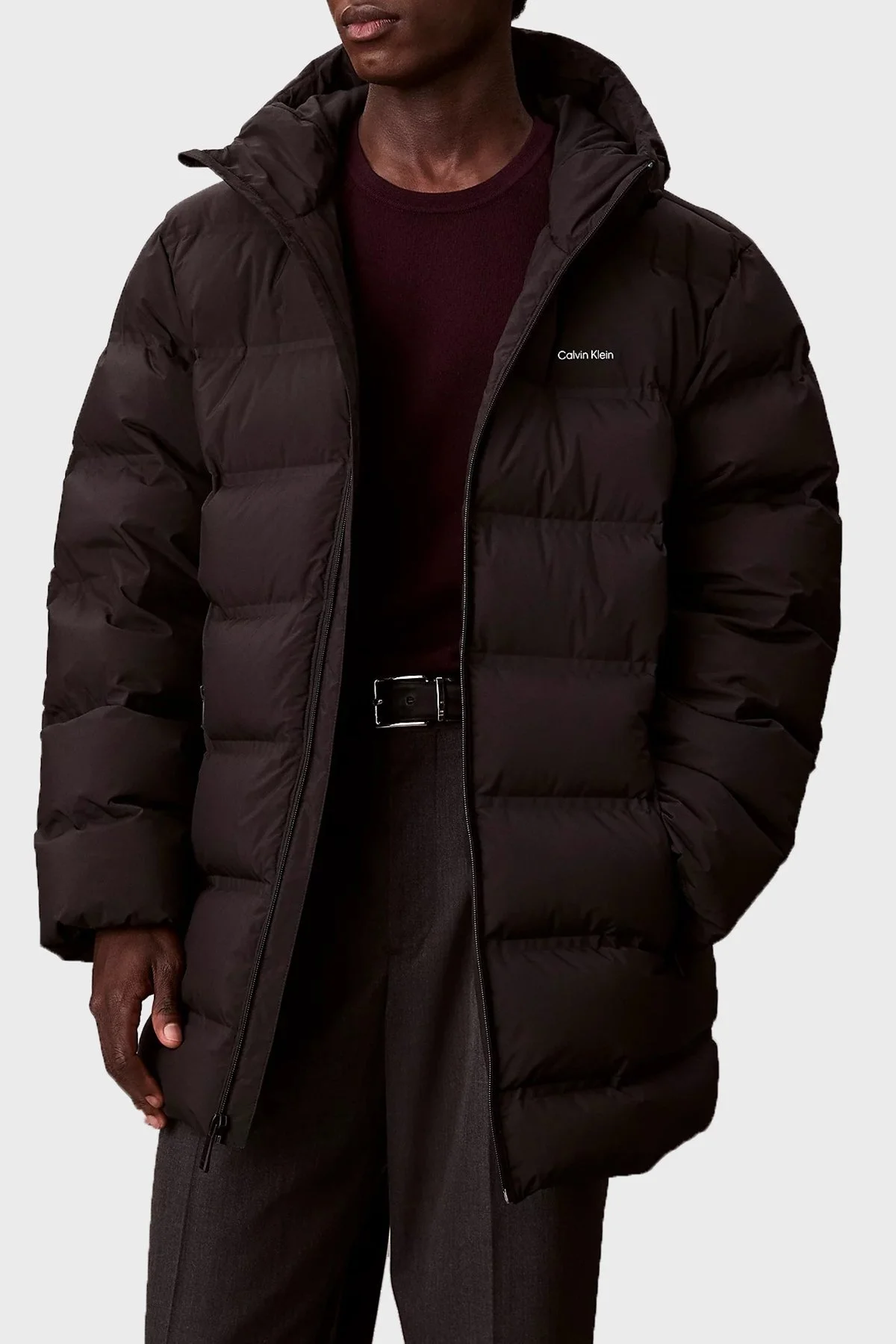 Calvin Klein Kapitoneli Logolu Regular Fit Kapüşonlu LV04LD516GUB1 Erkek Mont LV04LD516G UB1 SİYAH - 1