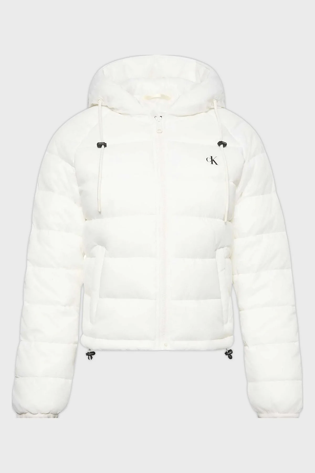 Calvin Klein Kapitoneli Logolu Regular Fit Kapüşonlu Şişme LV047C521GHW6 Bayan Mont LV047C521G HW6 BEYAZ - 6