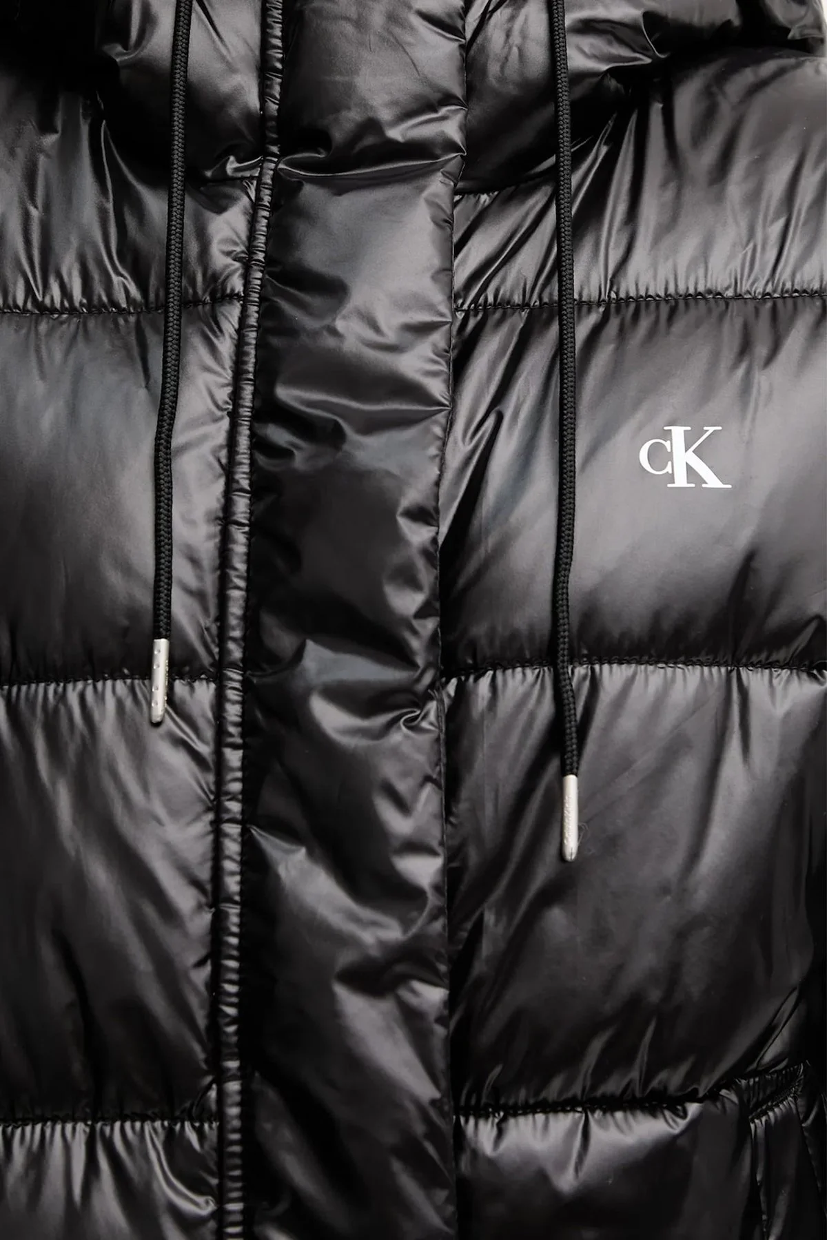 Calvin Klein Kapitoneli Loose Fit Kapüşonlu Parlak Şişme LV047D505GUB1 Bayan Mont LV047D505G UB1 SİYAH - 6
