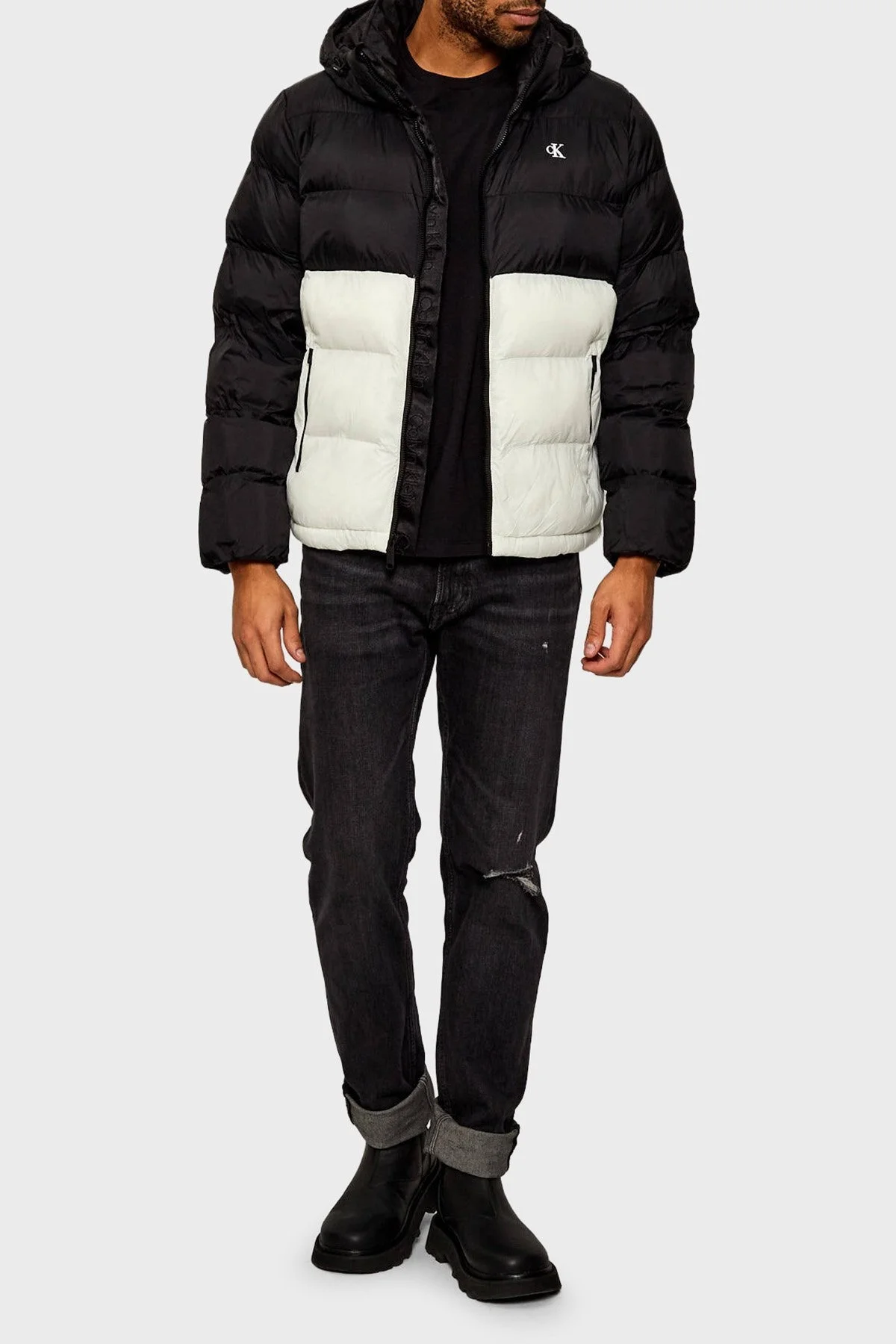 Calvin Klein Kapitoneli Regular Fit Çıkarılabilir Kapüşonlu LV04RD527GYAS Erkek Mont LV04RD527G YAS BEYAZ - 2