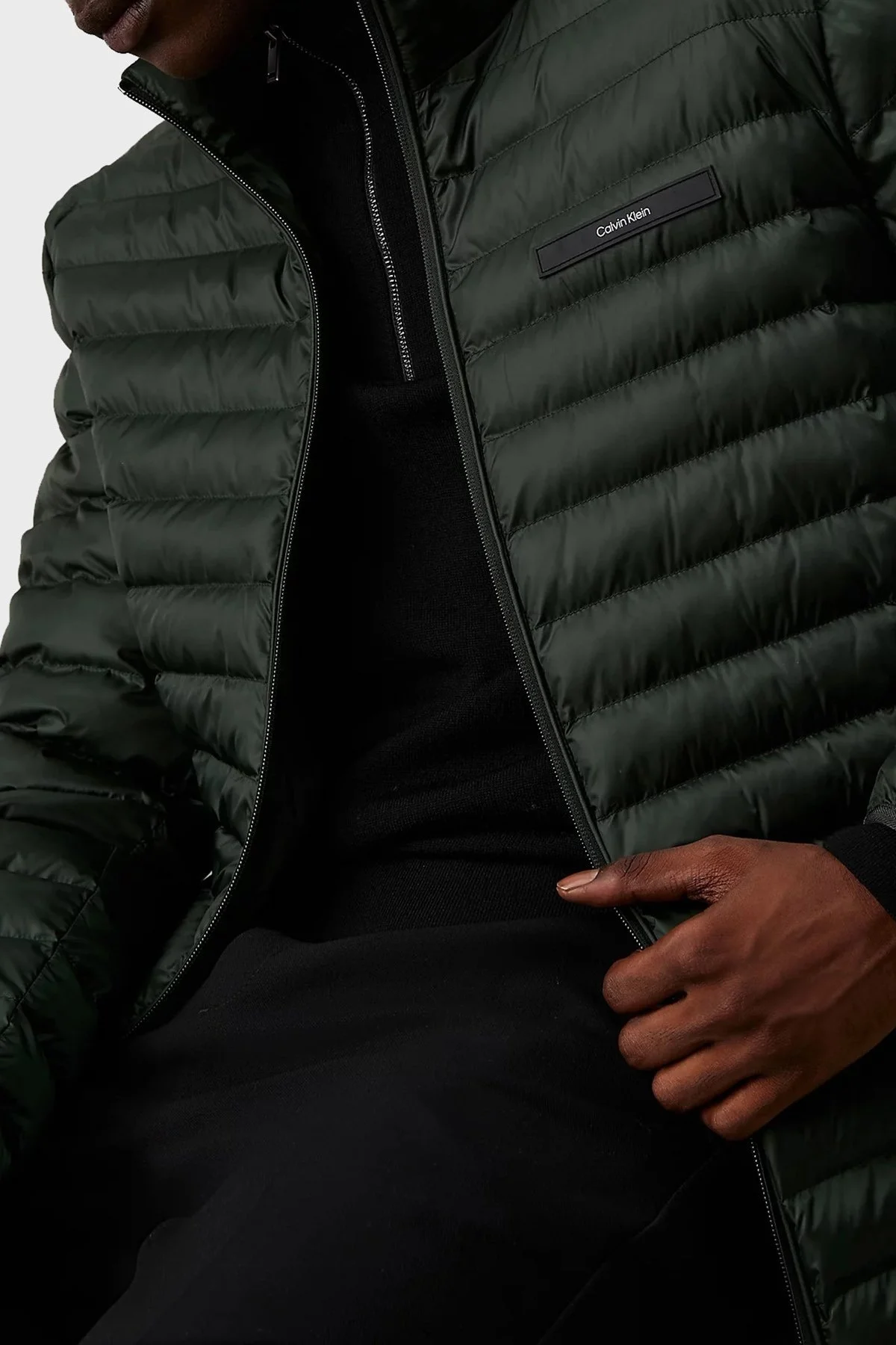 Calvin Klein Kapitoneli Regular Fit Dik Yaka Şişme K10K113474M14 Erkek Mont K10K113474 M14 YEŞİL - 4
