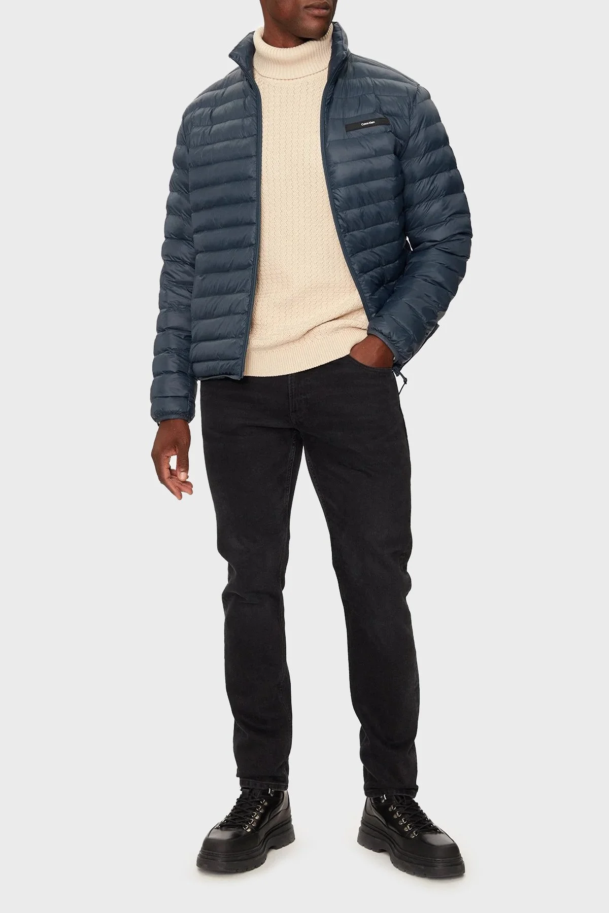 Calvin Klein Kapitoneli Regular Fit Dik Yaka Şişme K10K113474PPK Erkek Mont K10K113474 PPK MAVİ - 9